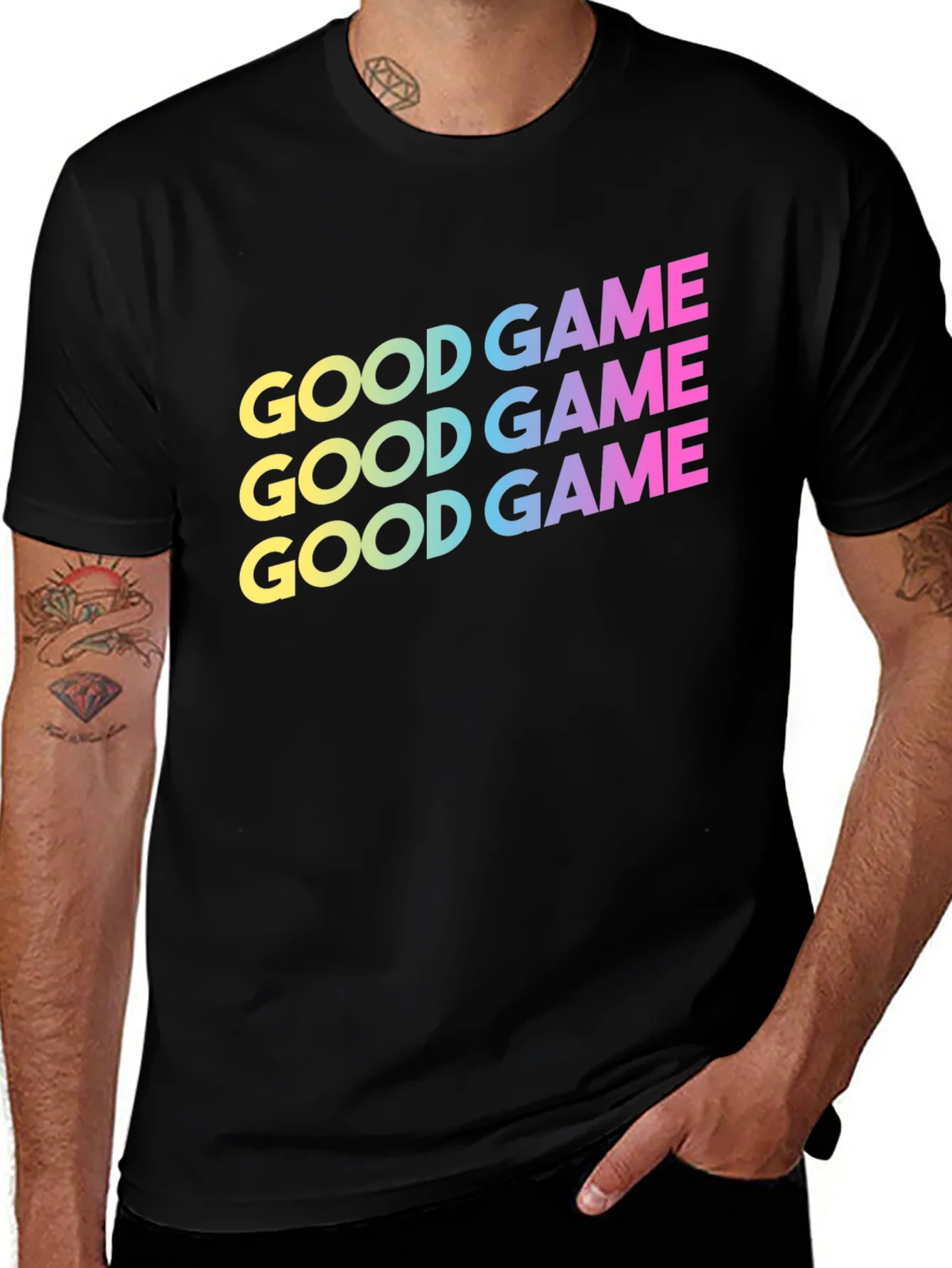 Camiseta Negra Good Game Degradado