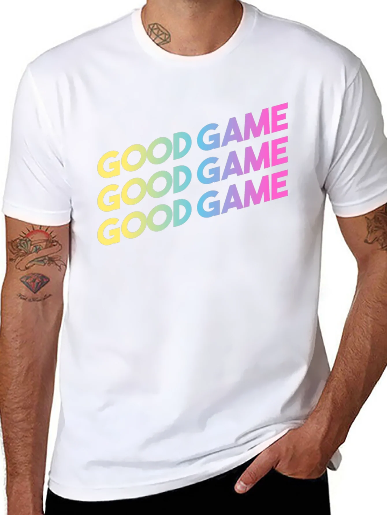 Camiseta Negra Good Game Degradado