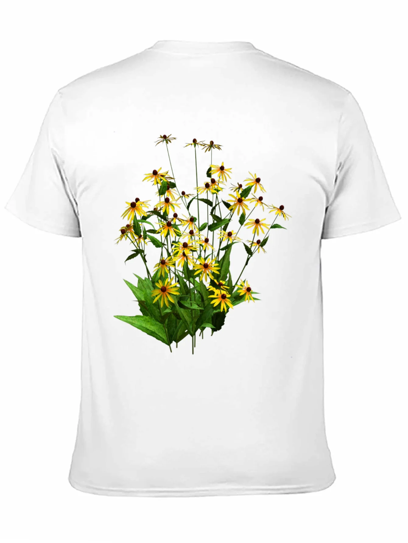 Camiseta Negra con Dise?o Floral de Girasoles