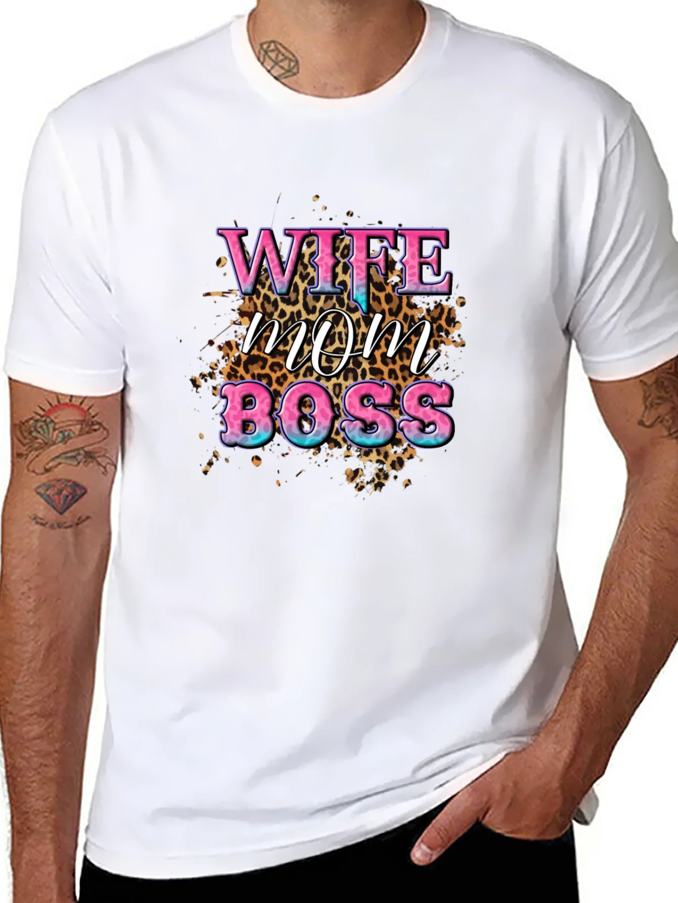 Camiseta Mujer: Esposa Mam¨¢ Jefa - Dise?o Animal Print