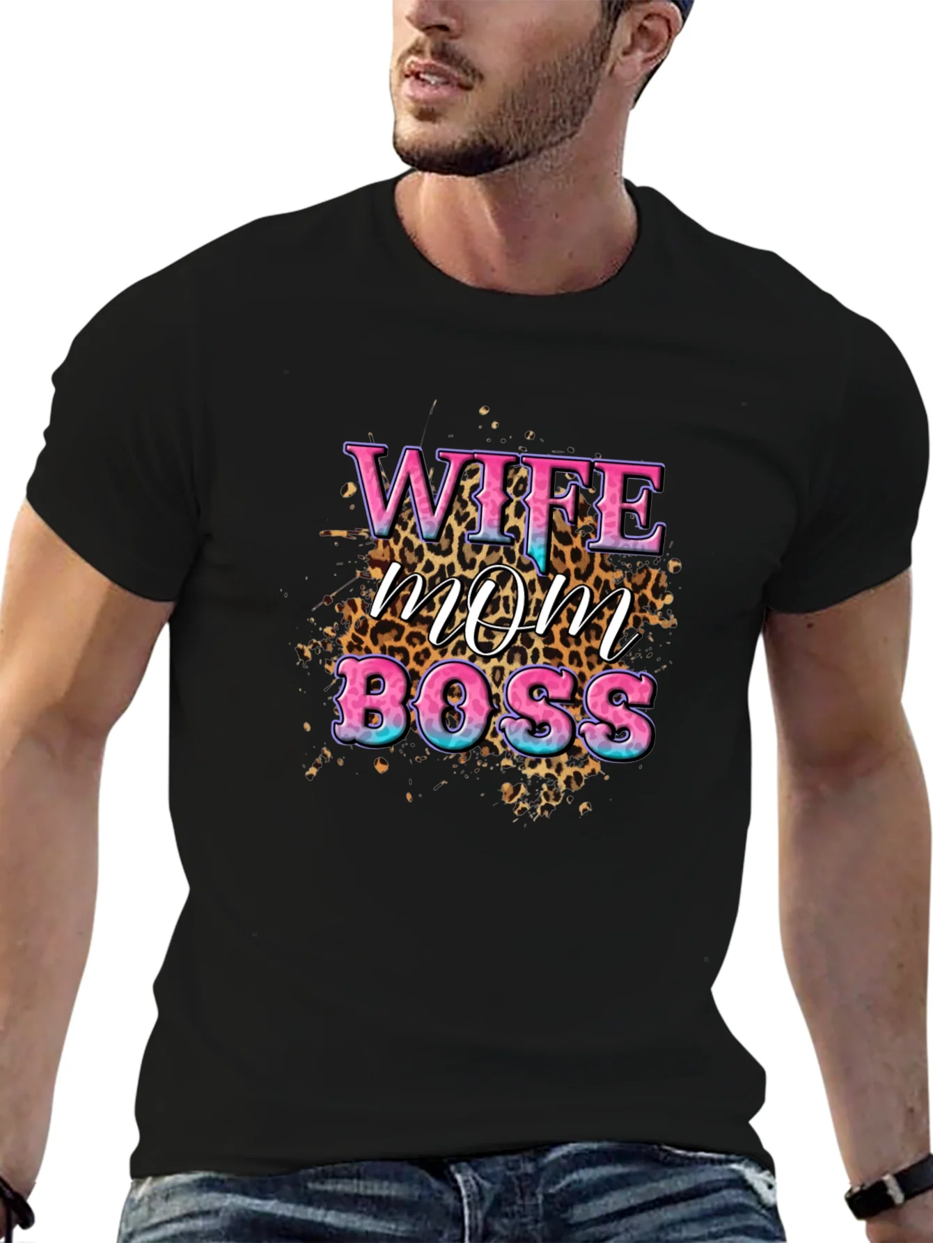 Camiseta Mujer: Esposa Mam¨¢ Jefa - Dise?o Animal Print