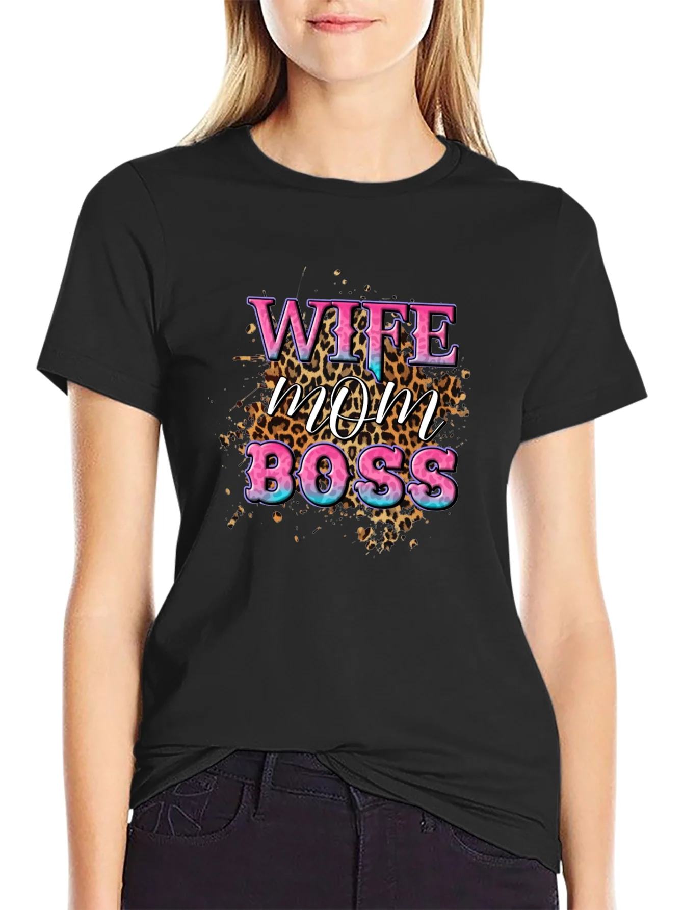 Camiseta Mujer: Esposa Mam¨¢ Jefa - Dise?o Animal Print