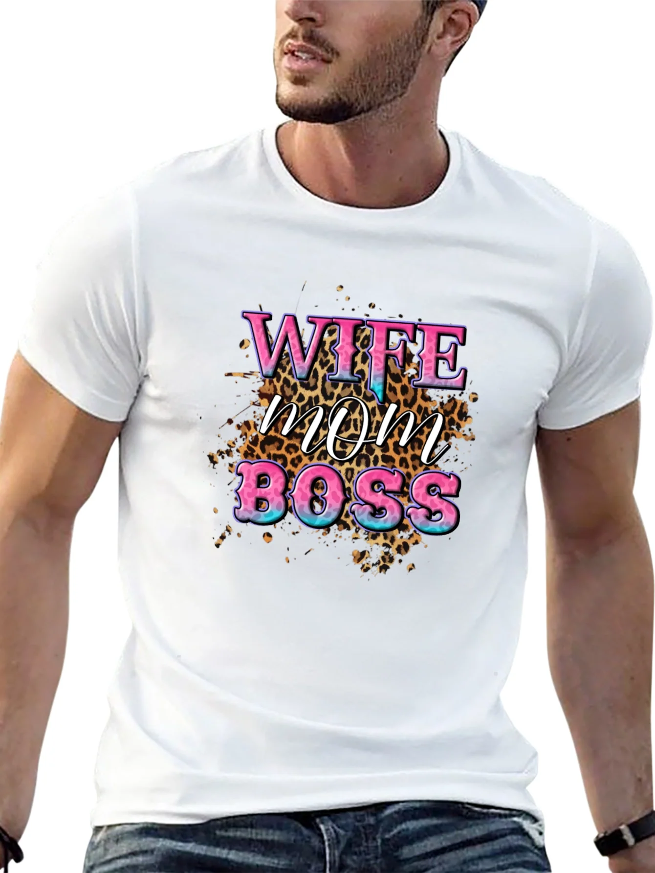 Camiseta Mujer: Esposa Mam¨¢ Jefa - Dise?o Animal Print