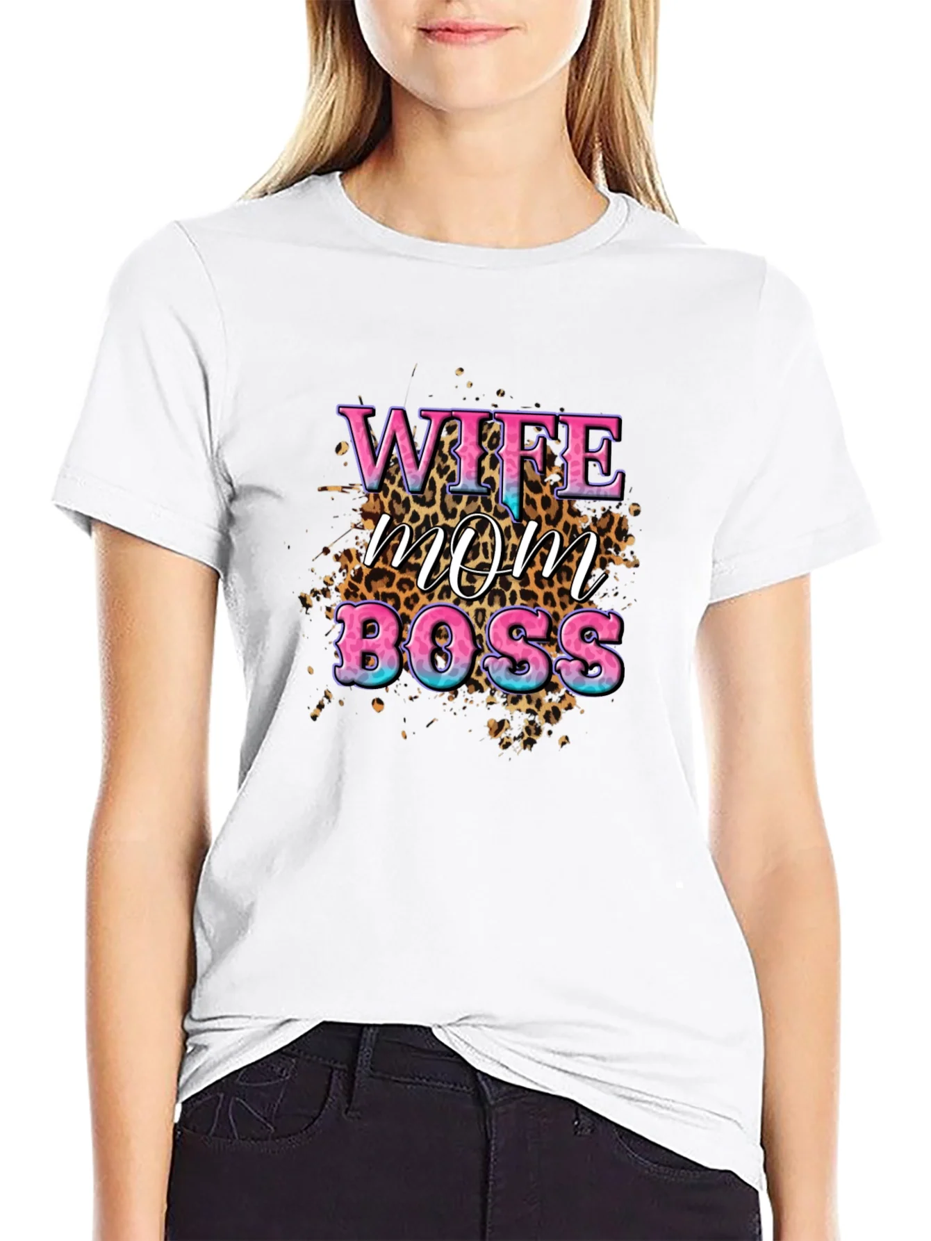 Camiseta Mujer: Esposa Mam¨¢ Jefa - Dise?o Animal Print
