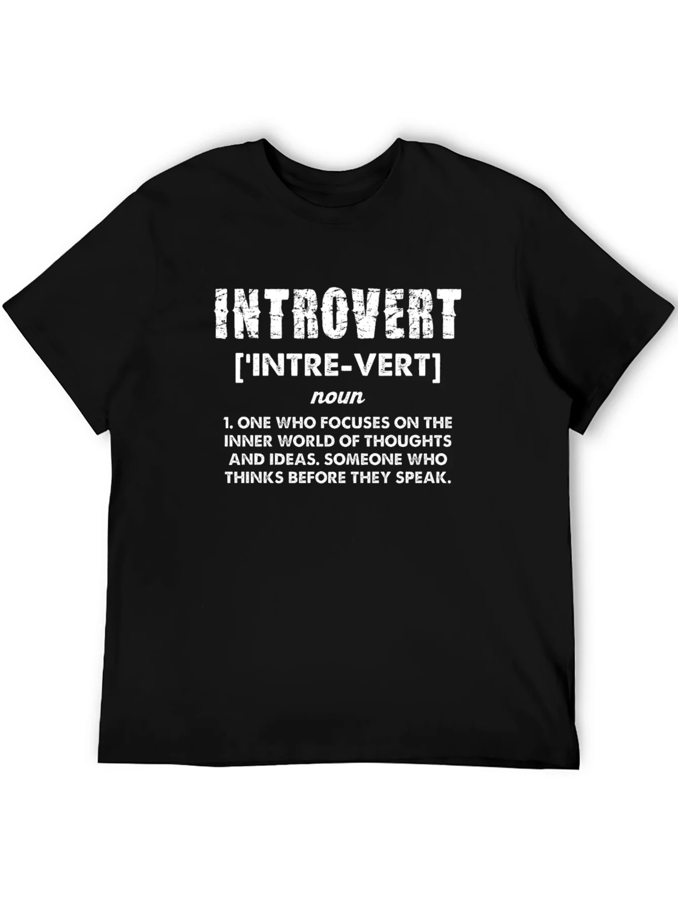 Camiseta Negra Introvertido - Definici¨®n ¨²nica