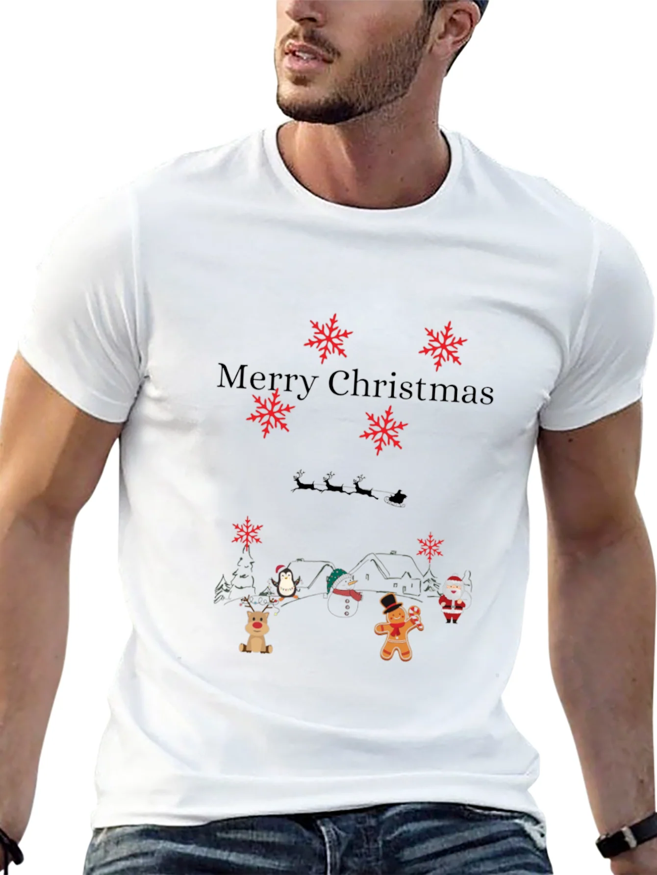 Rebbecca Merry Christmas Themed Graphic T-Shirt