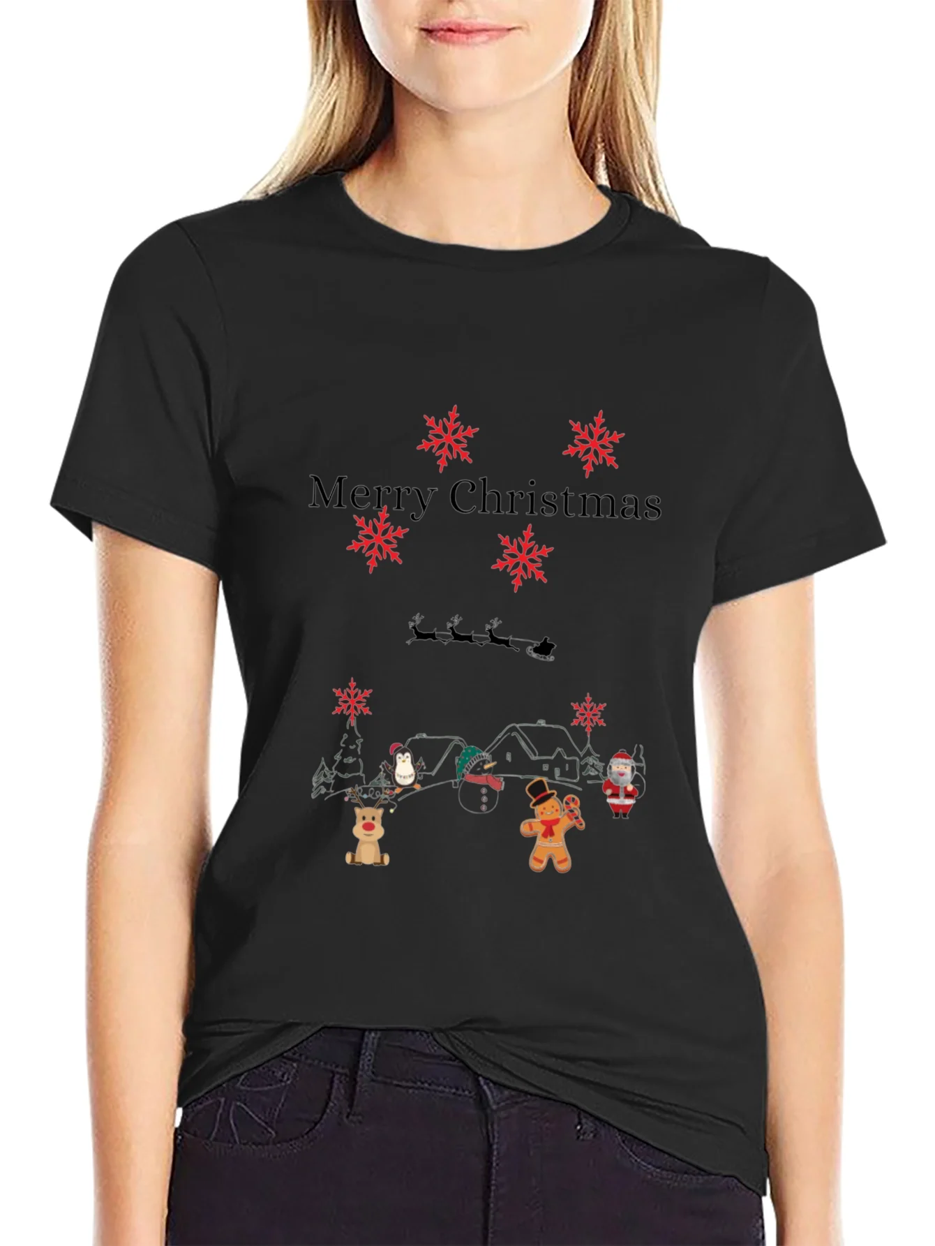Rebbecca Merry Christmas Themed Graphic T-Shirt