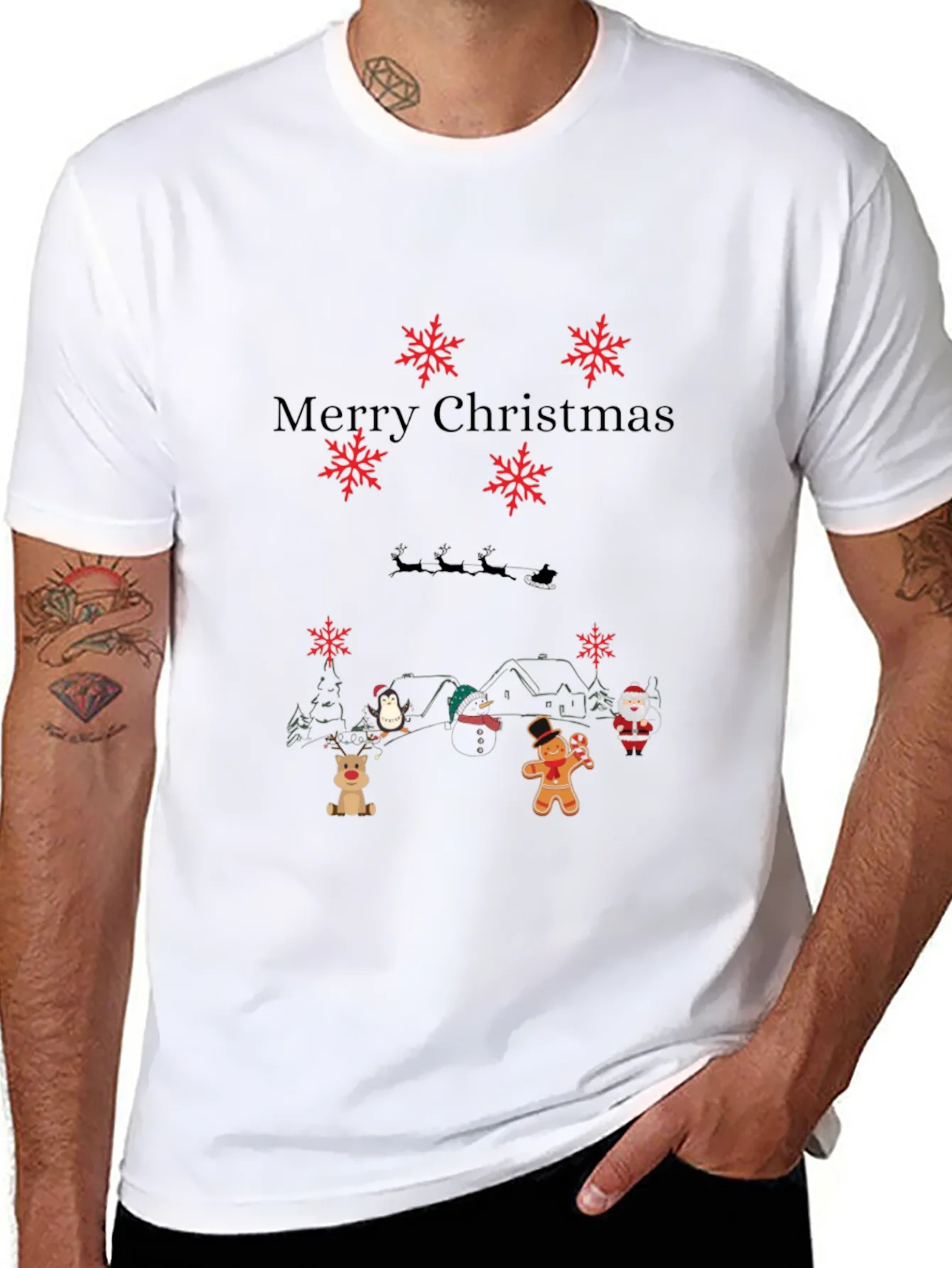 Rebbecca Merry Christmas Themed Graphic T-Shirt