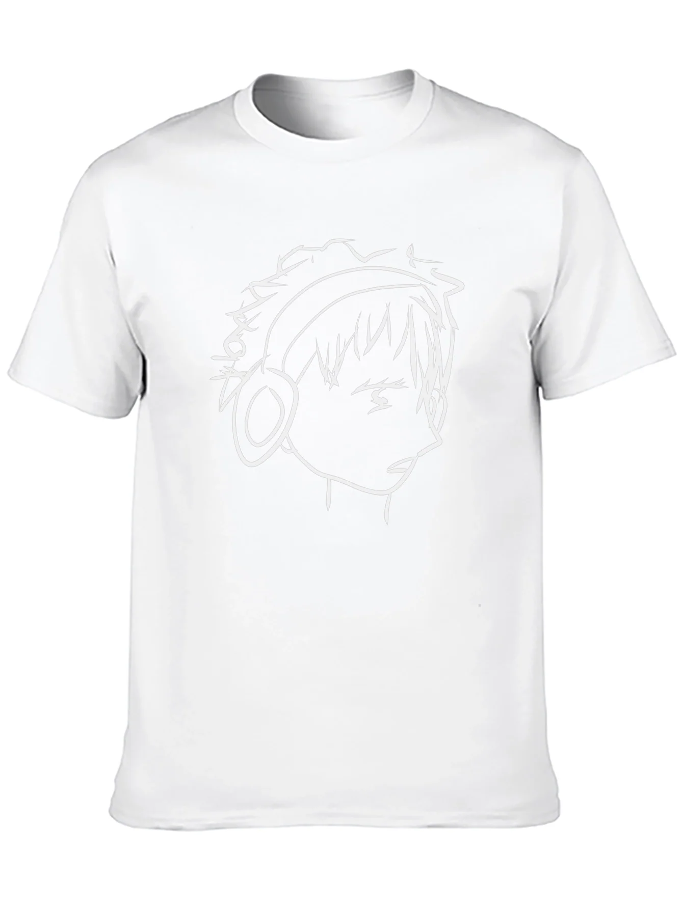 Rebbecca Anime Headphones Graphic Black T-Shirt