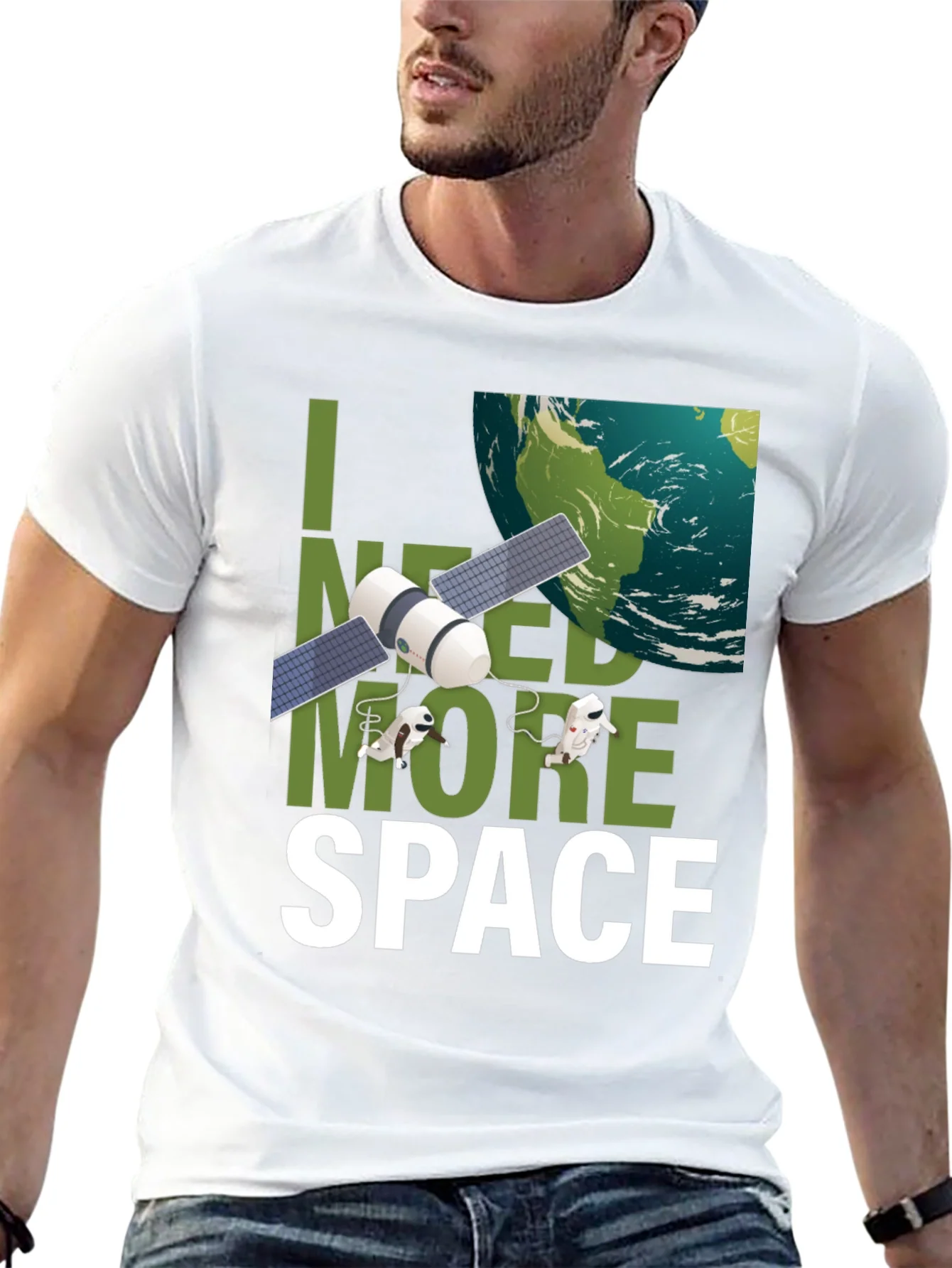 Camiseta Necesito m¨¢s espacio con dise?o espacial