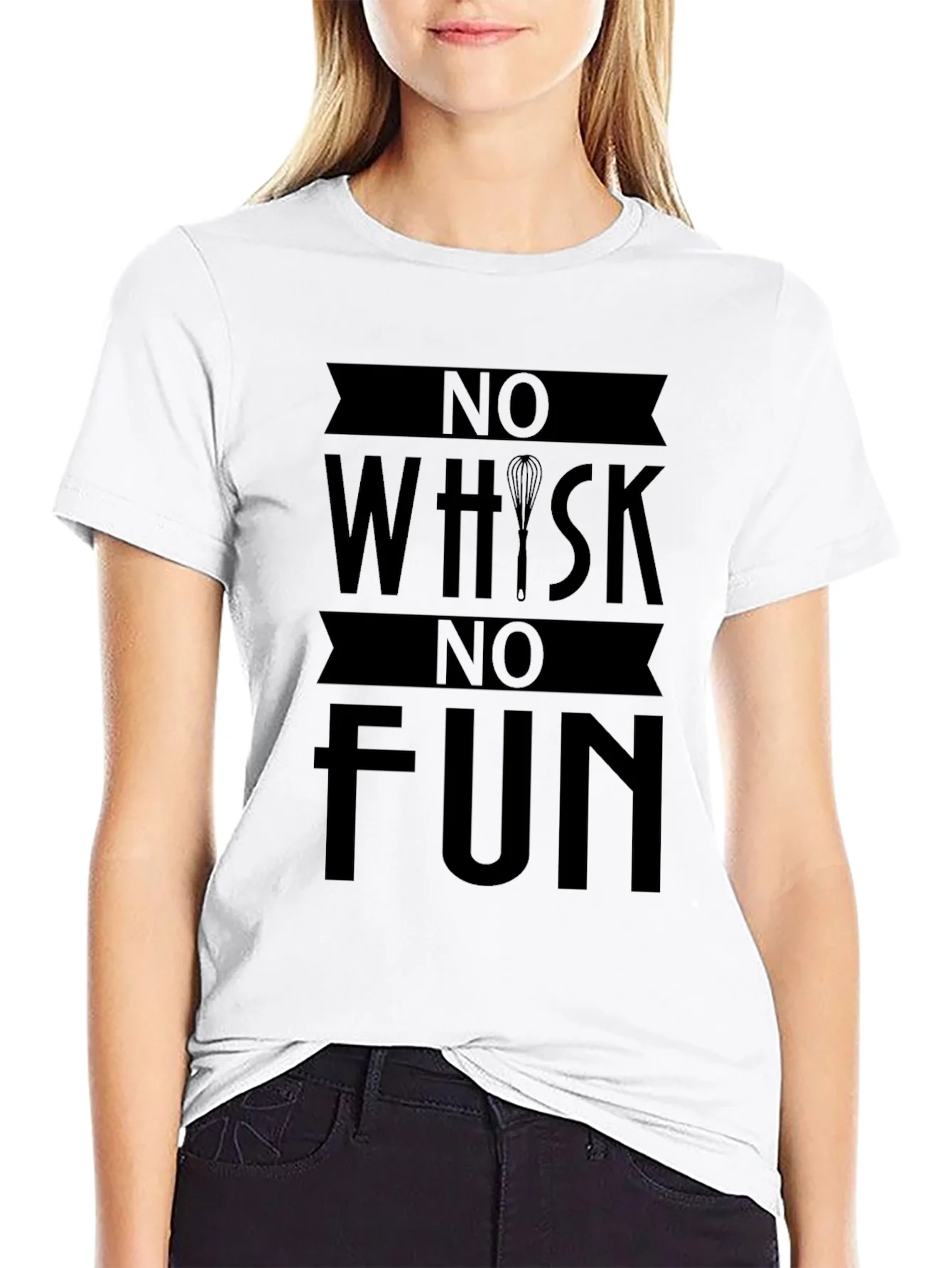 Rebbecca No Whisk No Fun Graphic T-Shirt