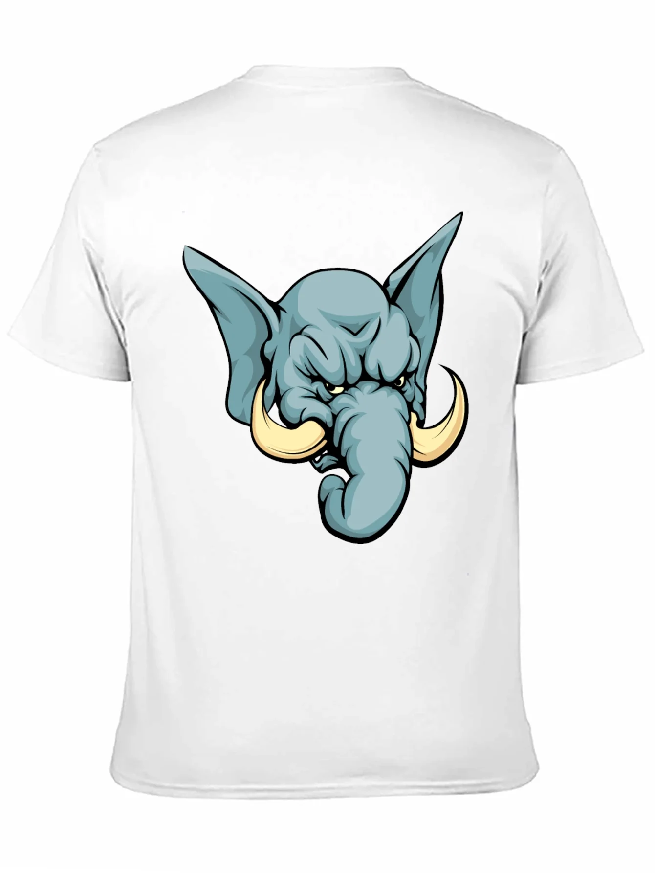 Camiseta Negra con Estampado de Elefante Furioso