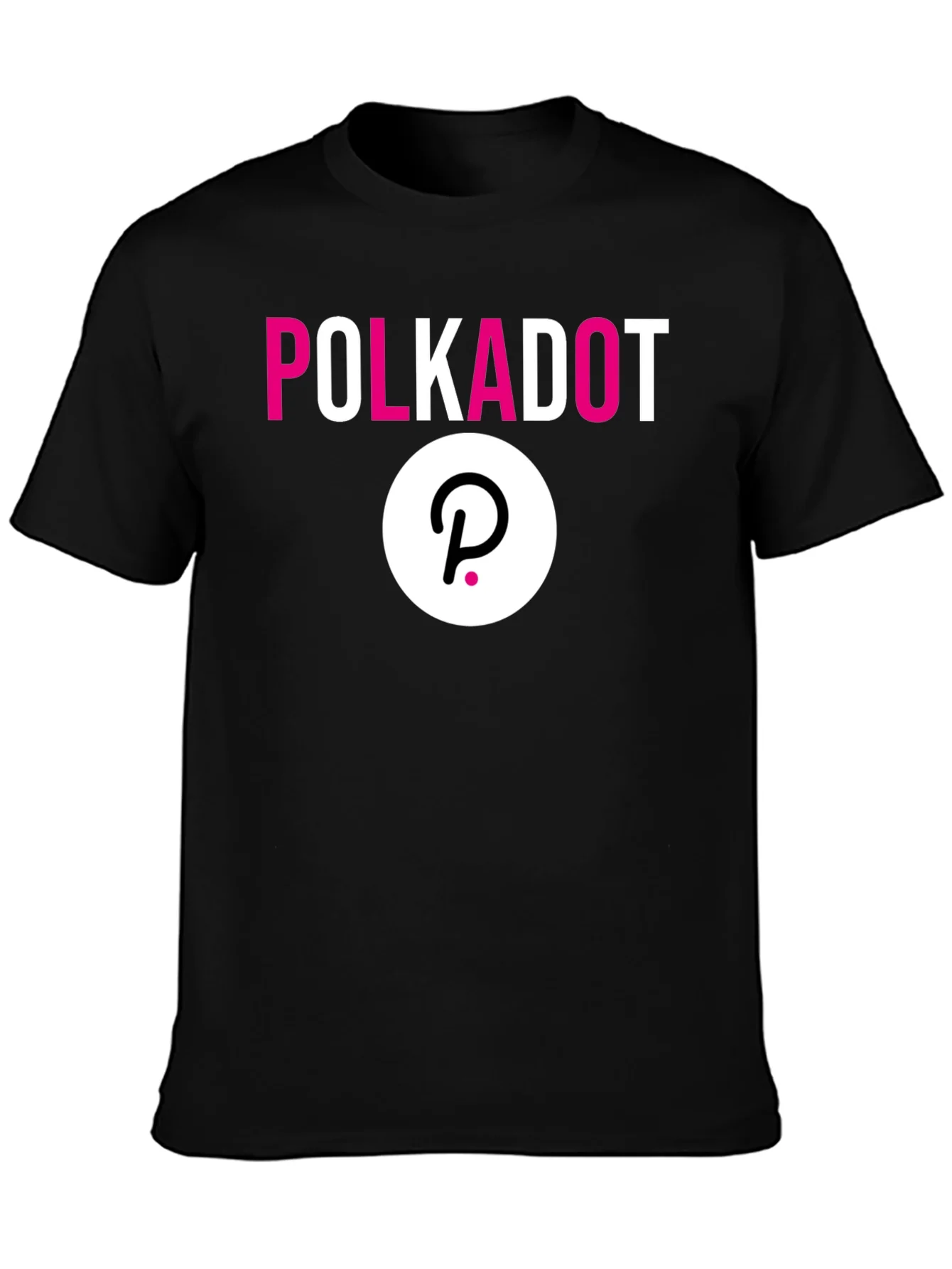 Rebbecca Polkadot Crypto Black T-Shirt - Stylish Blockchain Apparel