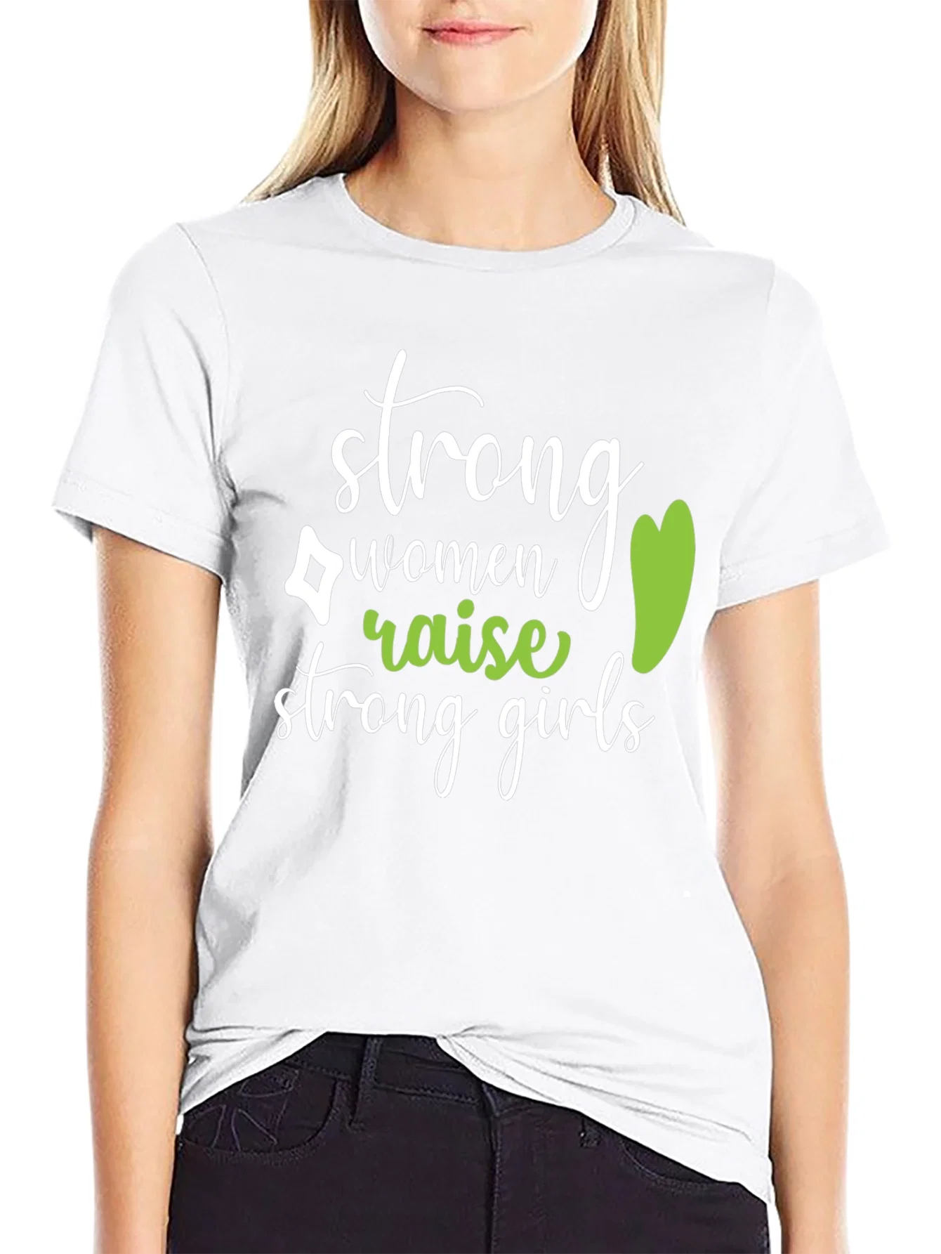 Rebbecca Strong Women Raise Strong Girls Black T-Shirt