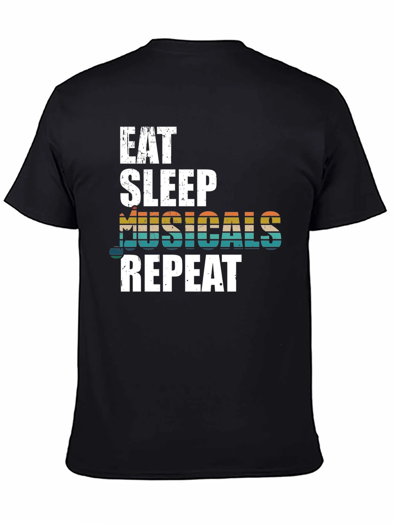 Camiseta Negra: Come Duerme Musicales Repite