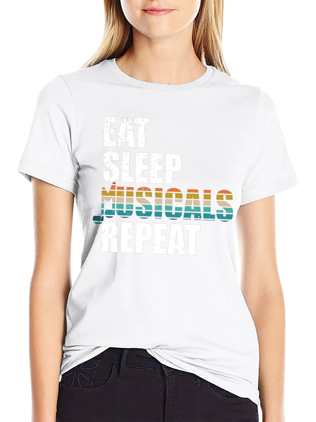 Camiseta Negra: Come Duerme Musicales Repite