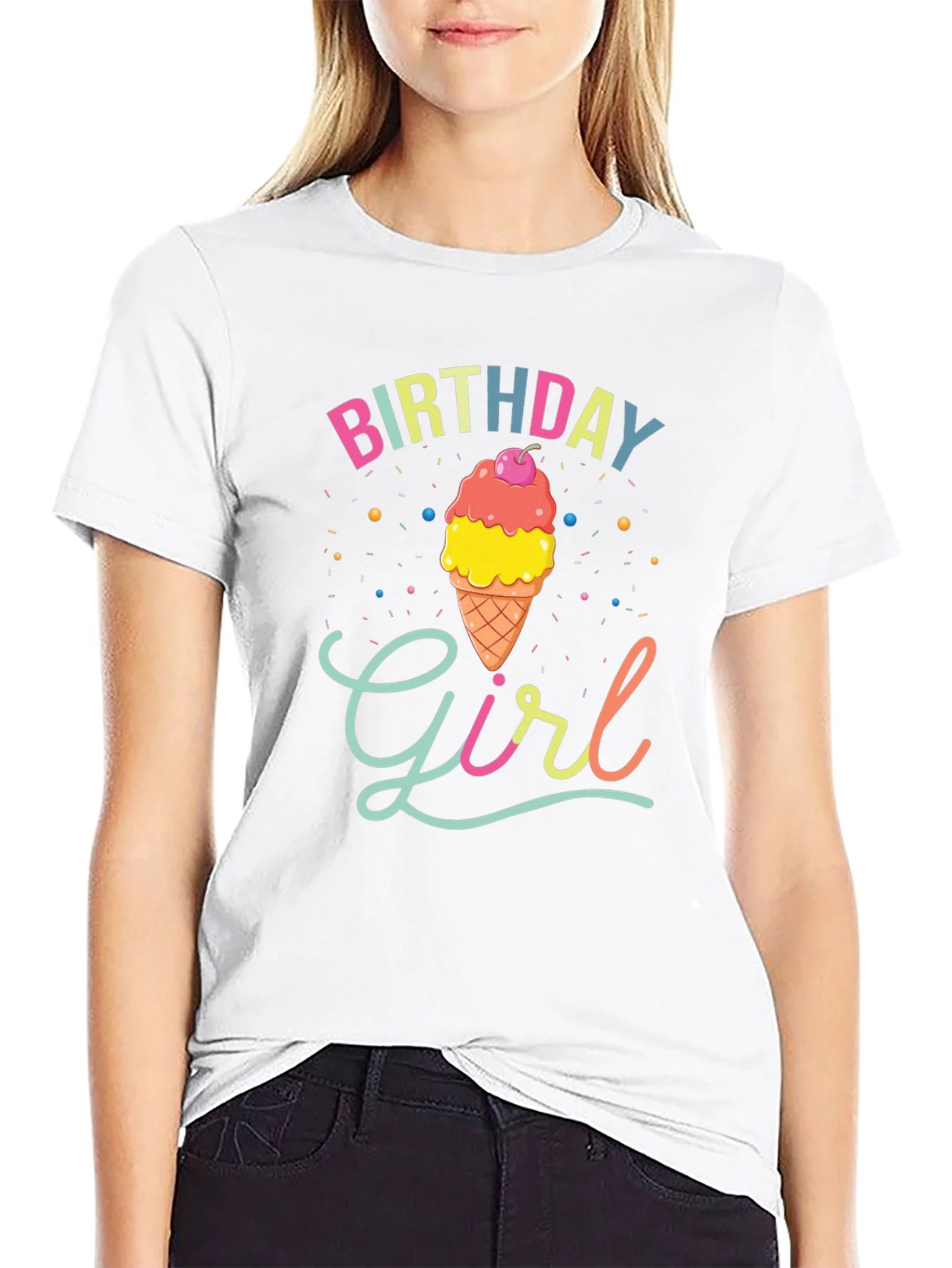 Camiseta Cumplea?os Ni?a Cono Helado