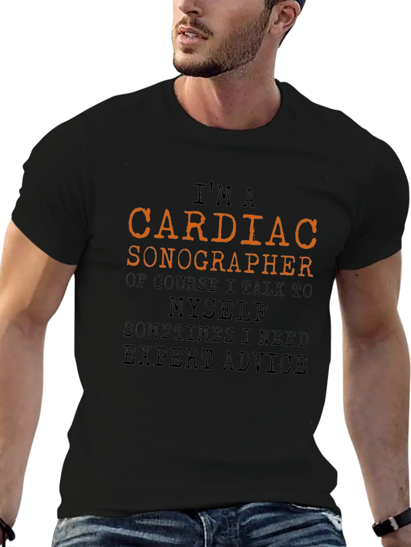 Camiseta Negra - Soy un Son¨®grafo Cardiaco