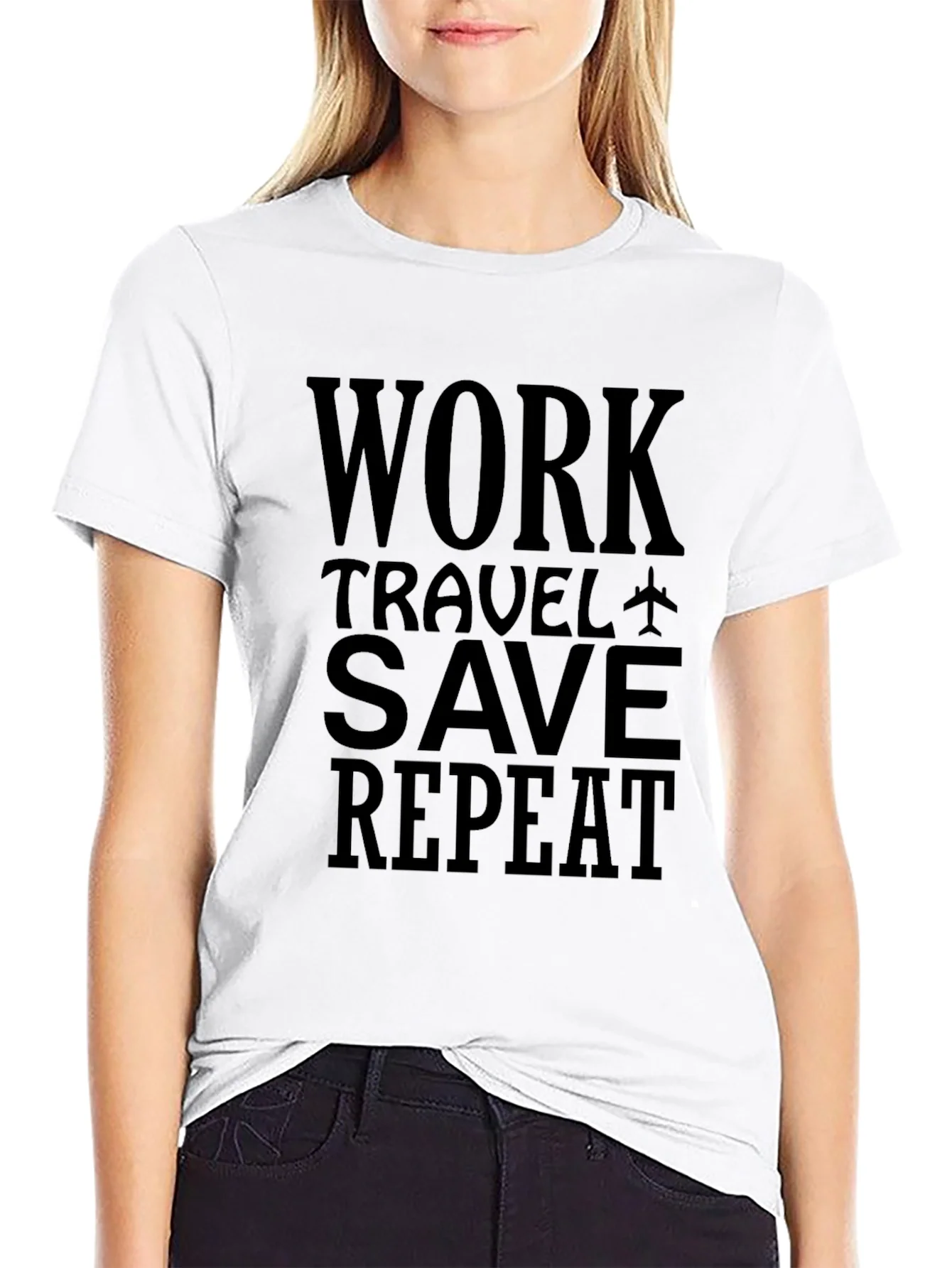 Rebbecca Work Travel Save Repeat Graphic Tee