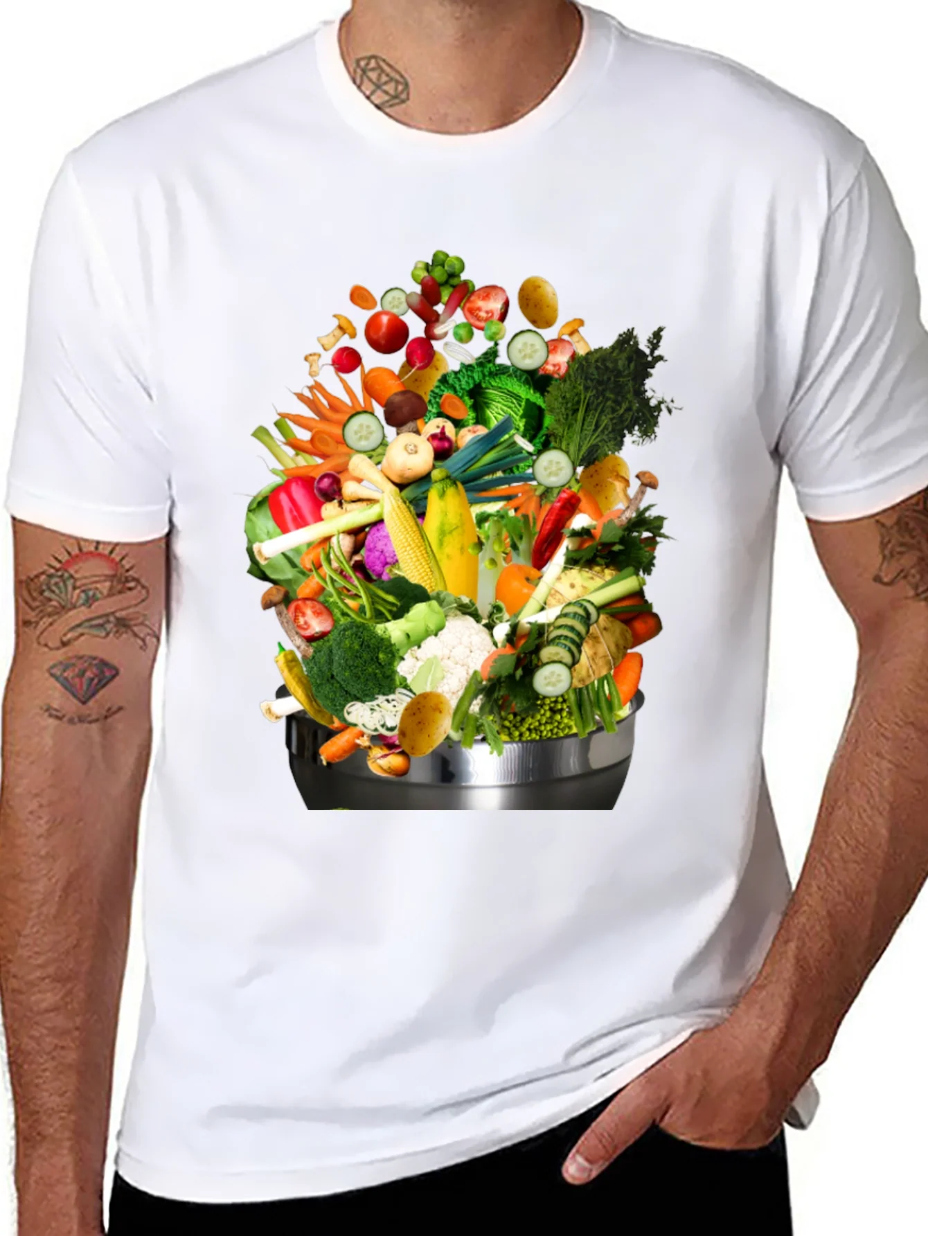 Rebbecca Vegetable Bowl Graphic Tee - Funny Food T-Shirt