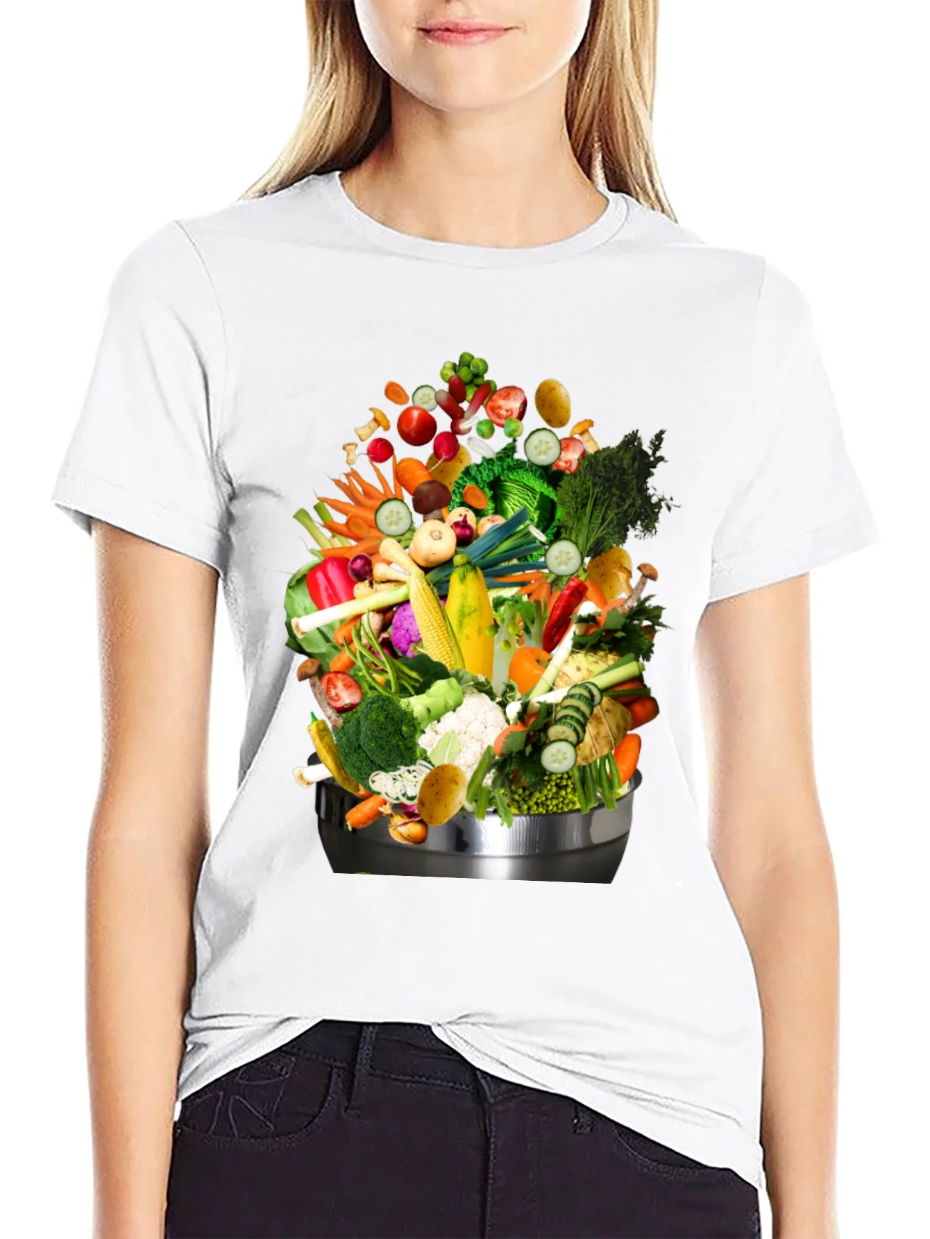 Rebbecca Vegetable Bowl Graphic Tee - Funny Food T-Shirt