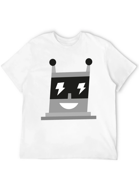 Rebbecca Electric Robot Graphic Tee - Black Cotton T-Shirt