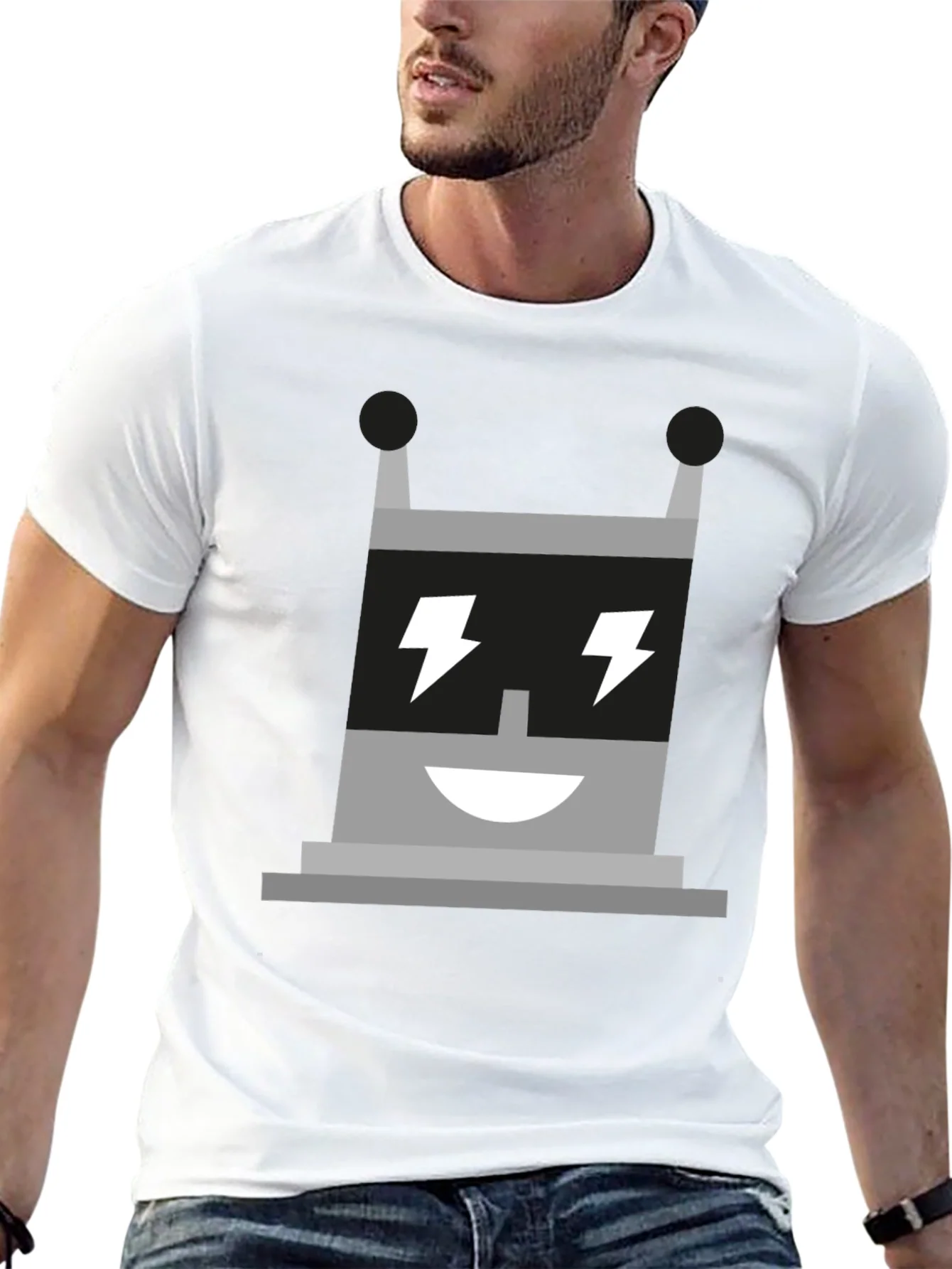 Rebbecca Electric Robot Graphic Tee - Black Cotton T-Shirt