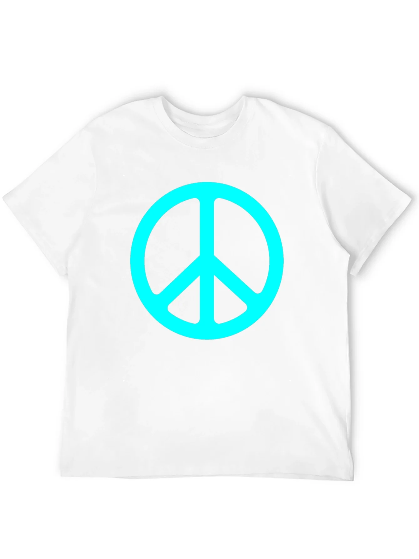 Camiseta Negra con S¨ªmbolo de Paz Turquesa