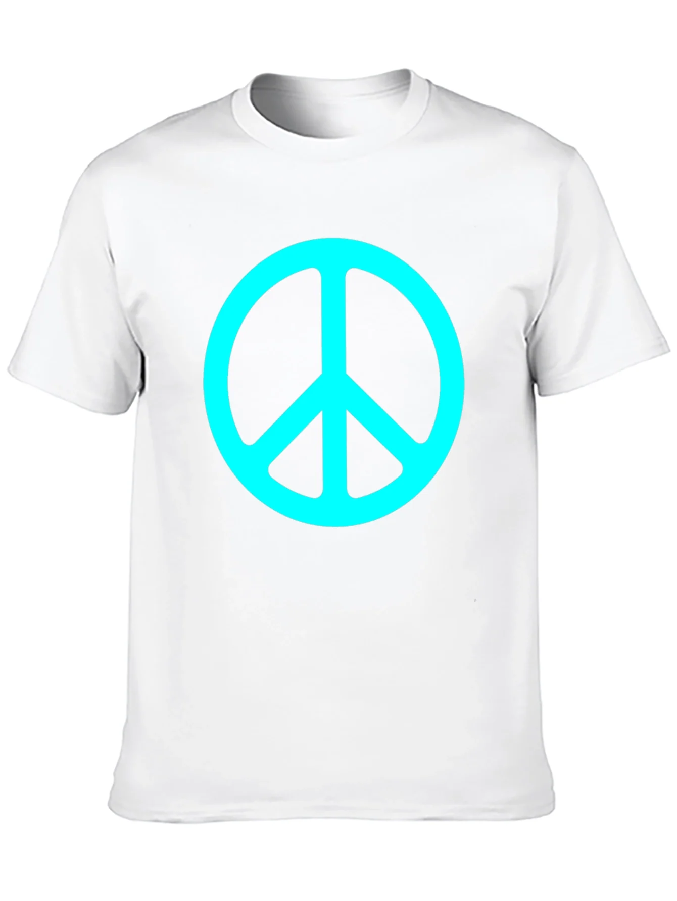 Camiseta Negra con S¨ªmbolo de Paz Turquesa