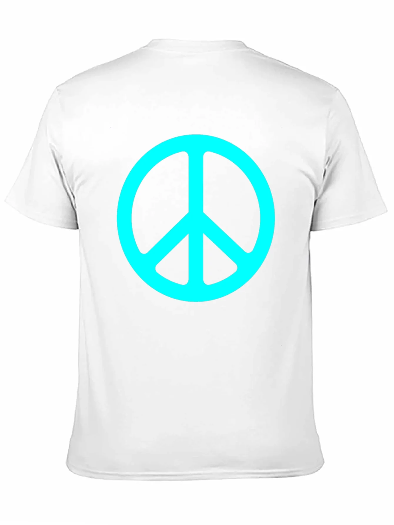 Camiseta Negra con S¨ªmbolo de Paz Turquesa