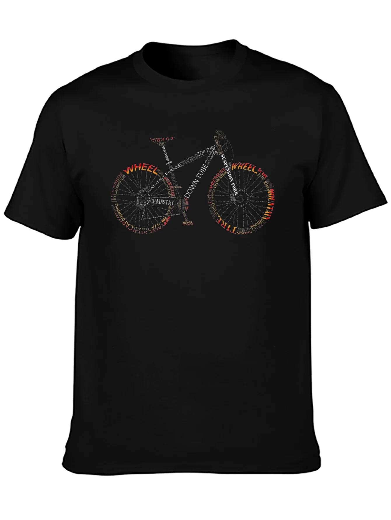Camiseta Negra con Dise?o de Bicicleta de Monta?a