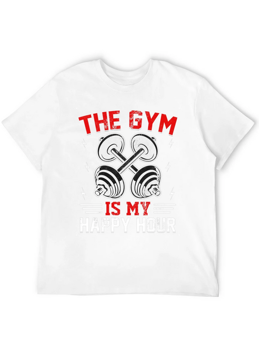 Camiseta Hombre Negra con Dise?o de Gimnasio