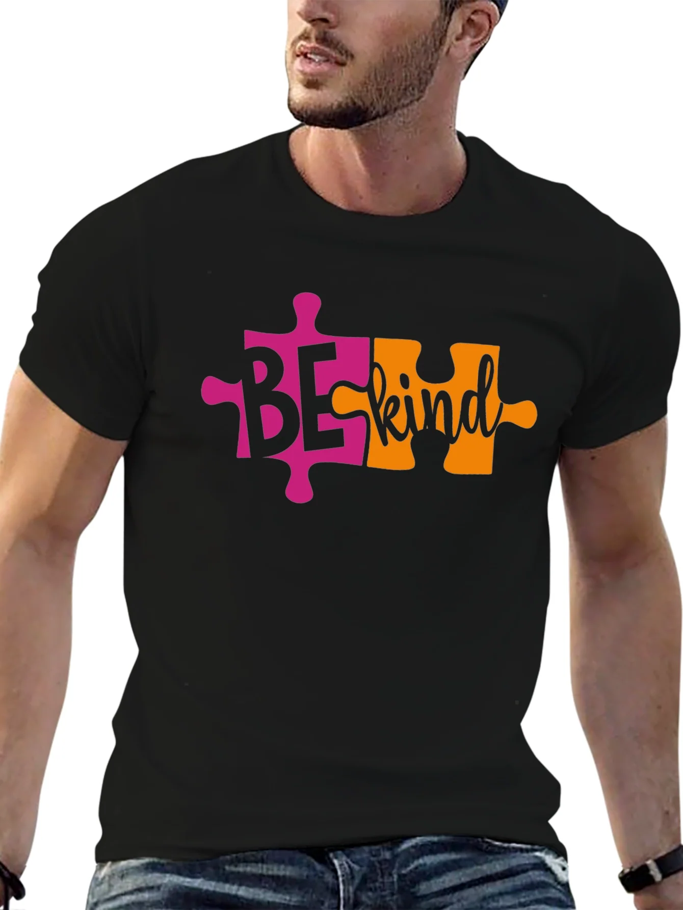 Rebbecca Be Kind Autism Awareness Puzzle Piece T-Shirt