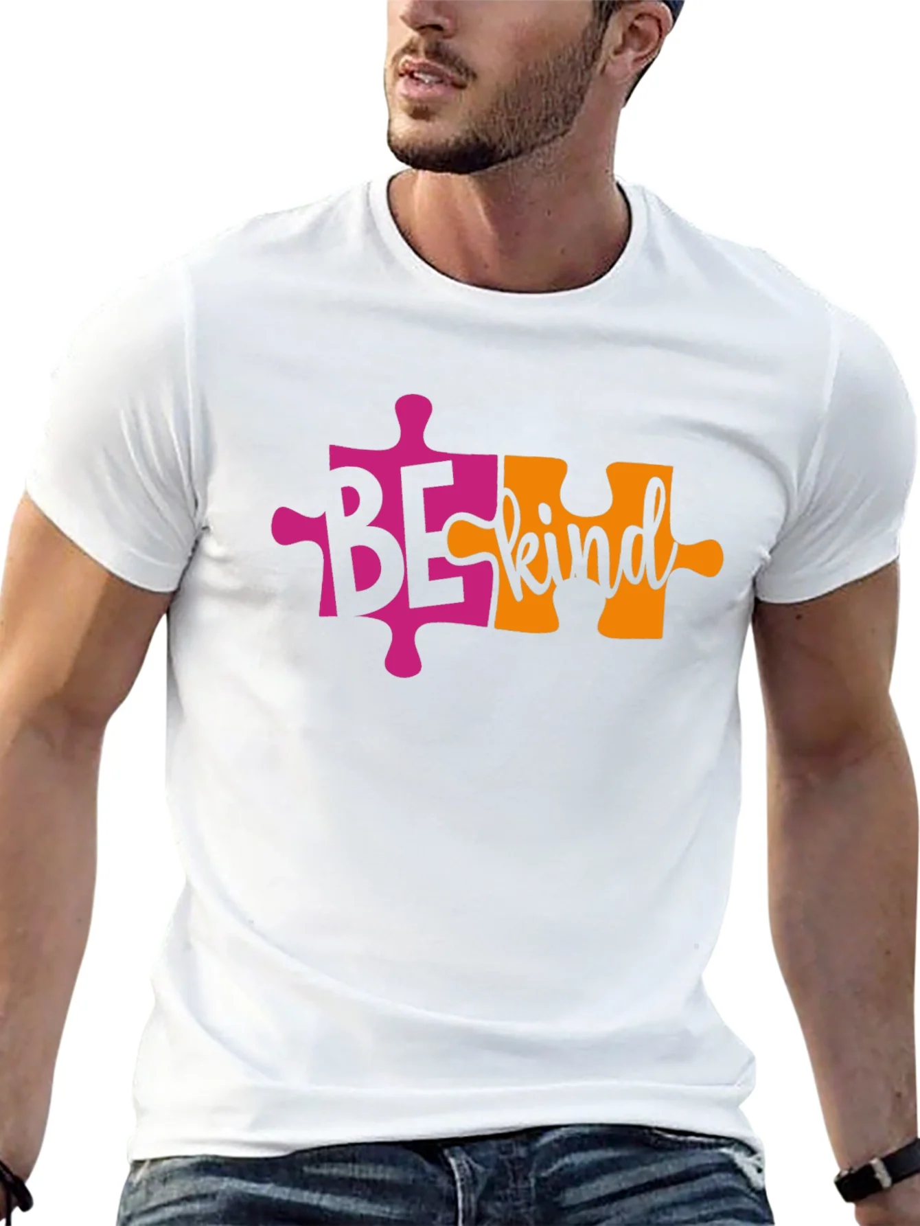 Rebbecca Be Kind Autism Awareness Puzzle Piece T-Shirt