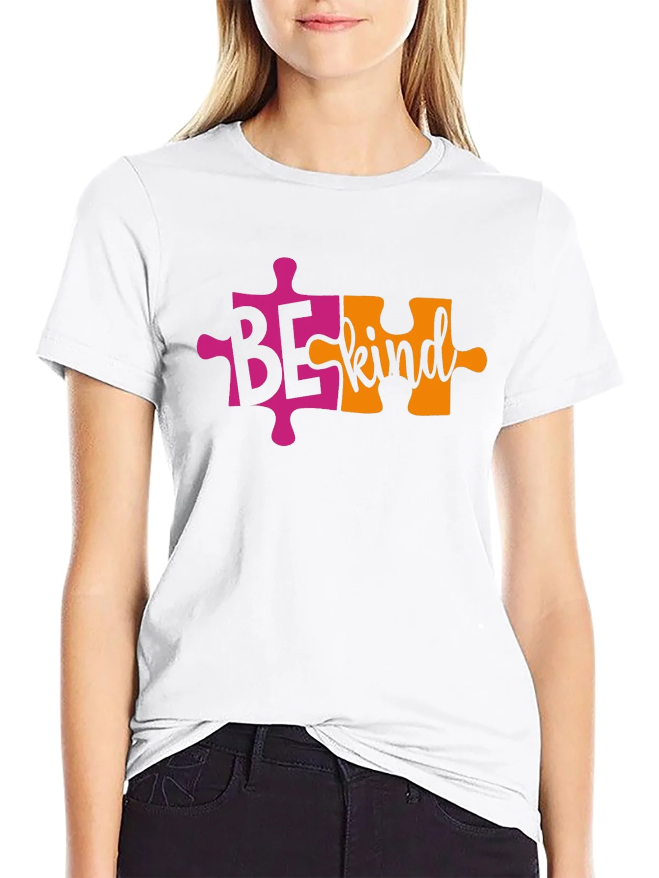 Rebbecca Be Kind Autism Awareness Puzzle Piece T-Shirt