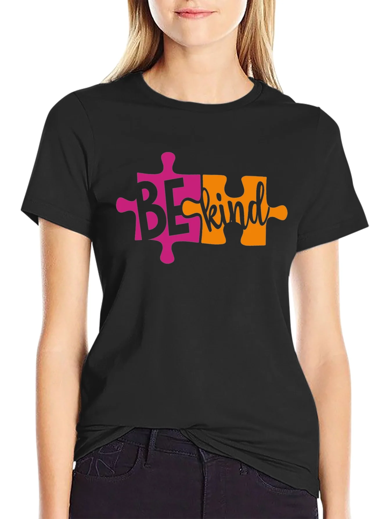 Rebbecca Be Kind Autism Awareness Puzzle Piece T-Shirt