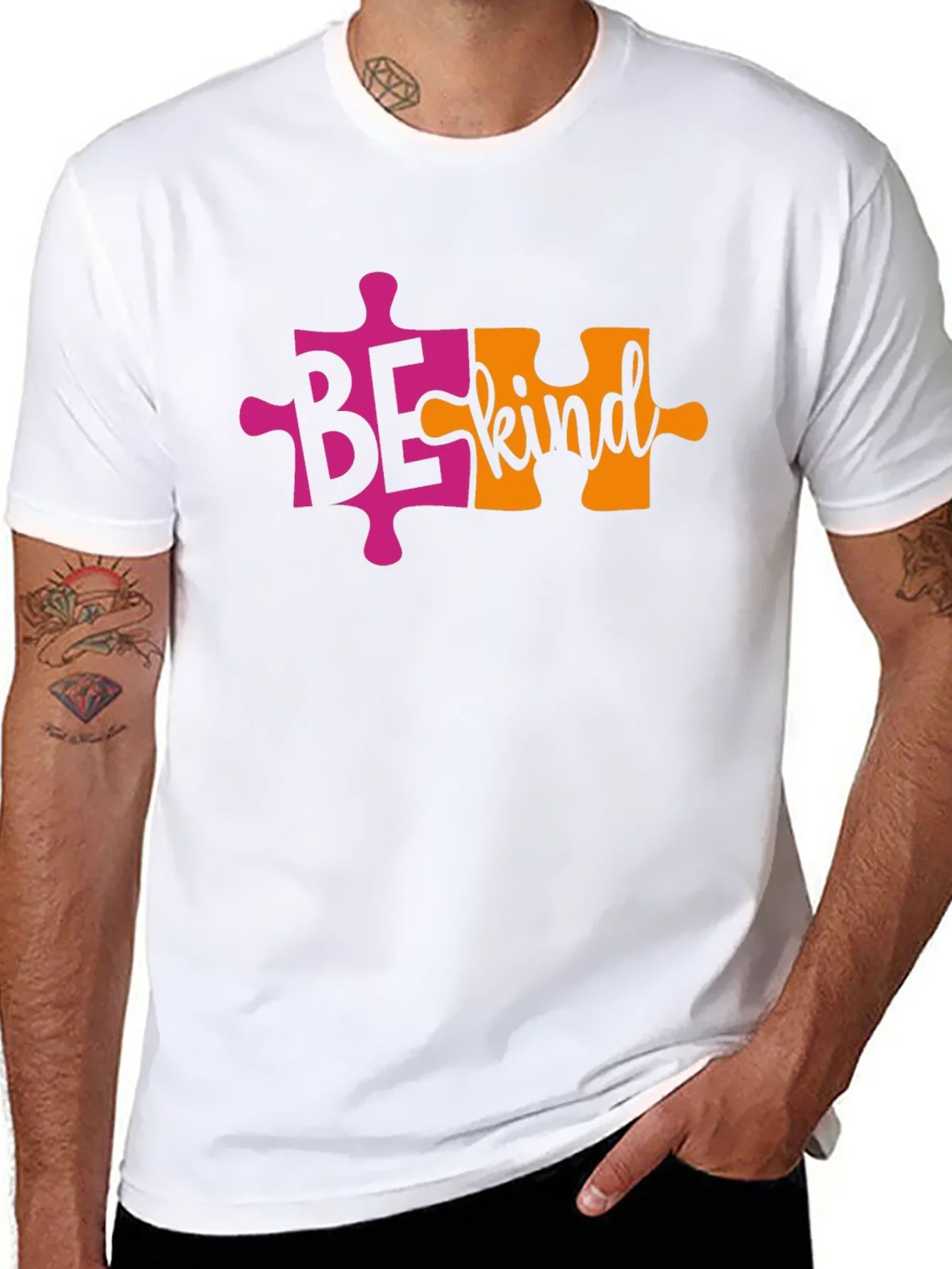 Rebbecca Be Kind Autism Awareness Puzzle Piece T-Shirt