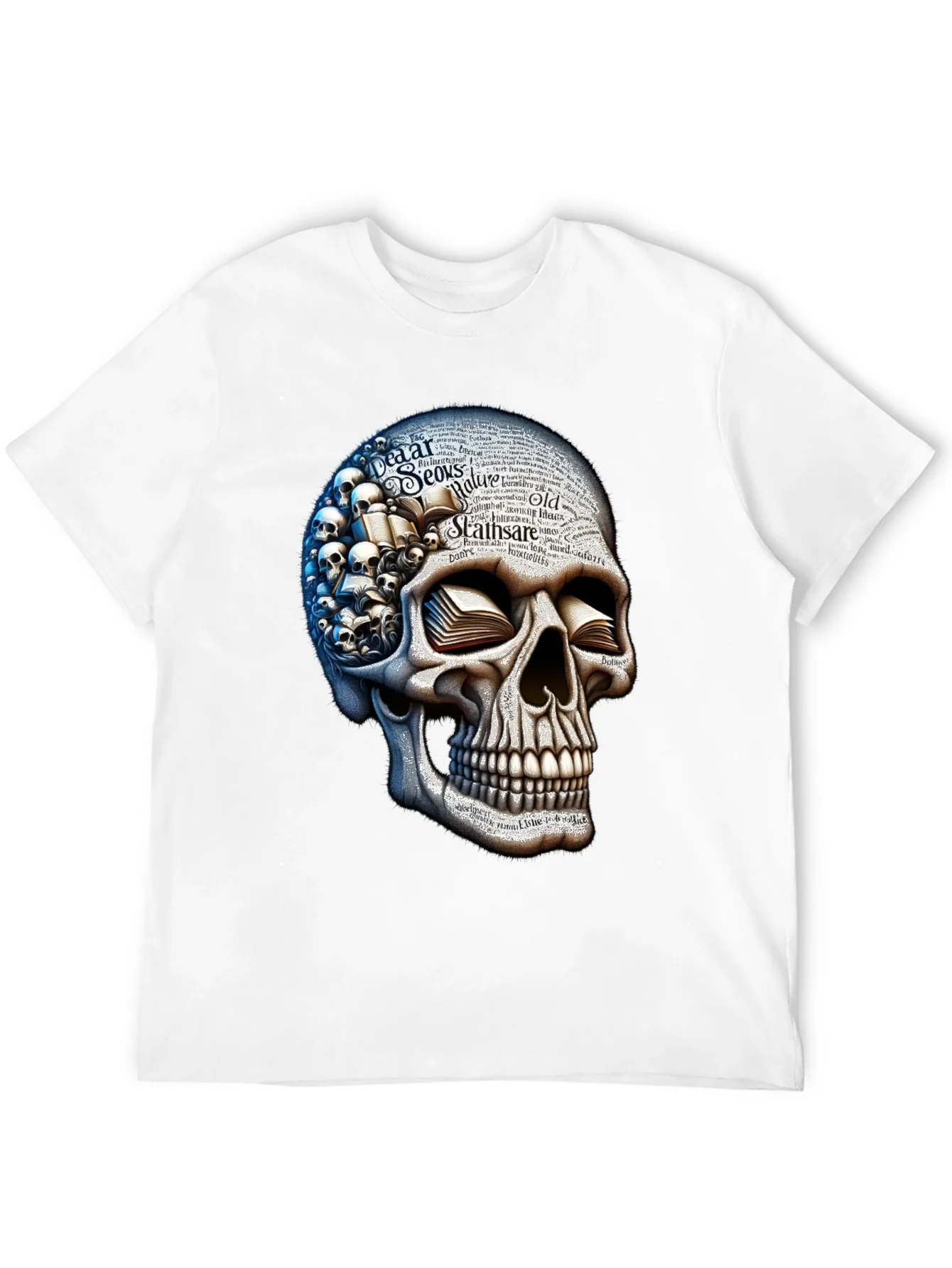 Rebbecca Skull with Books Graphic T-Shirt