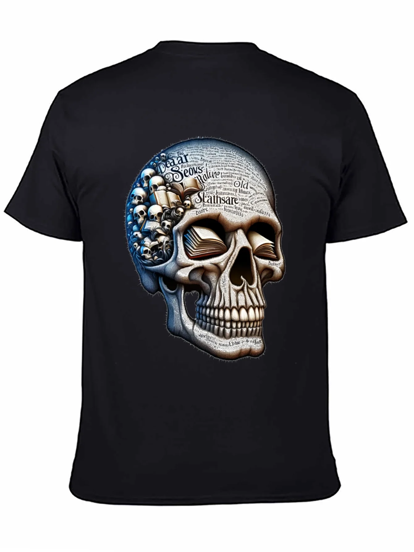 Rebbecca Skull with Books Graphic T-Shirt