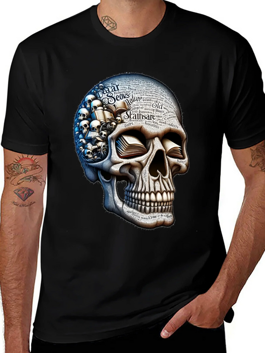 Rebbecca Skull with Books Graphic T-Shirt