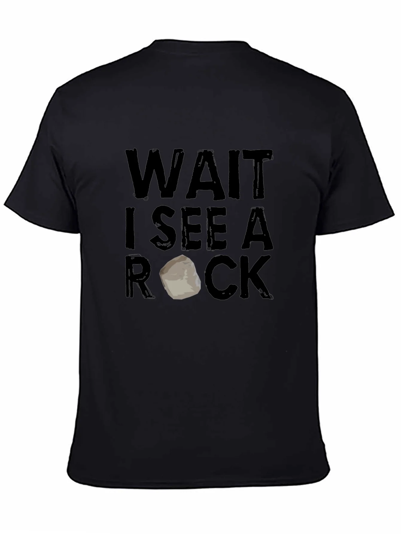 Camiseta Negra Espera veo una roca