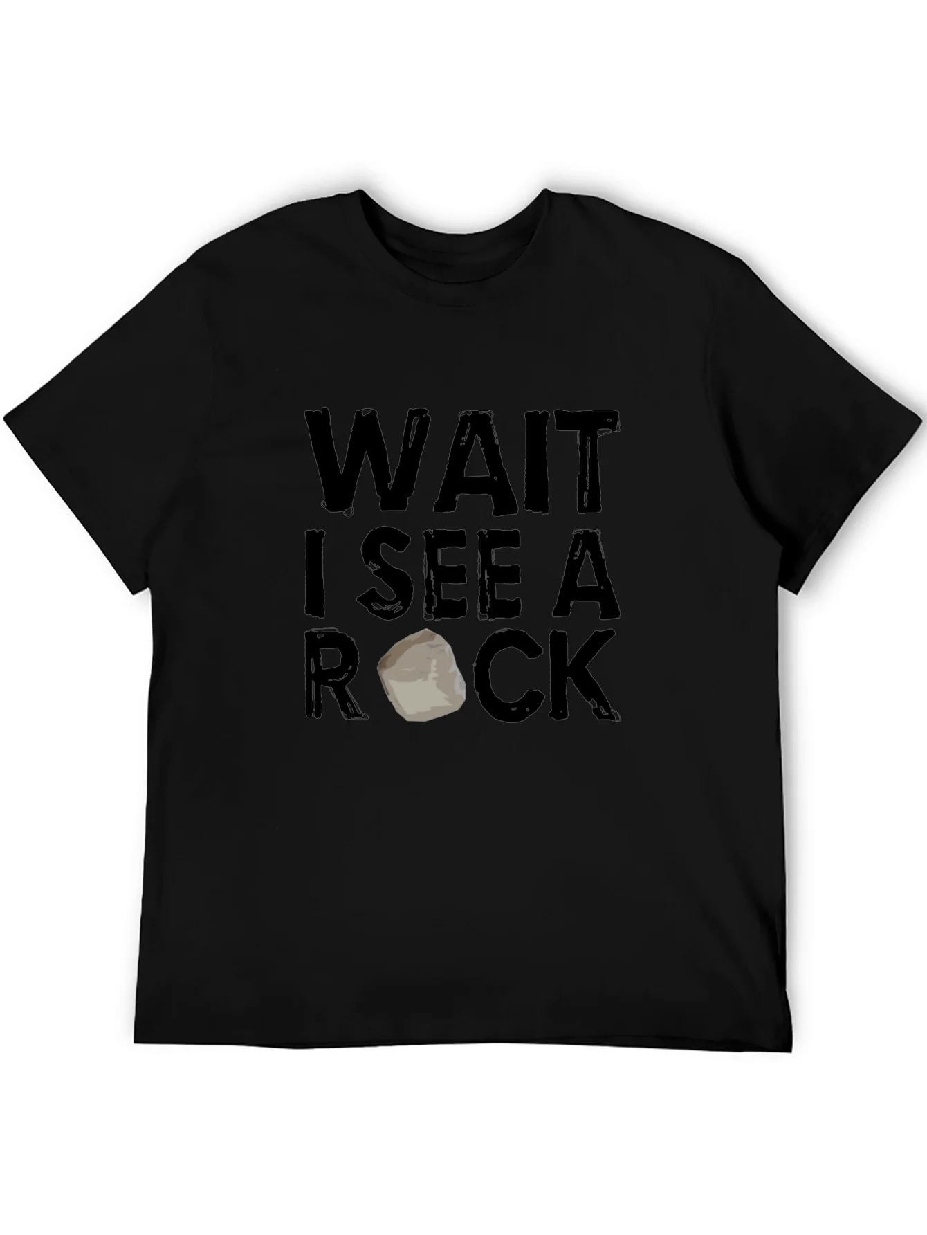 Camiseta Negra Espera veo una roca