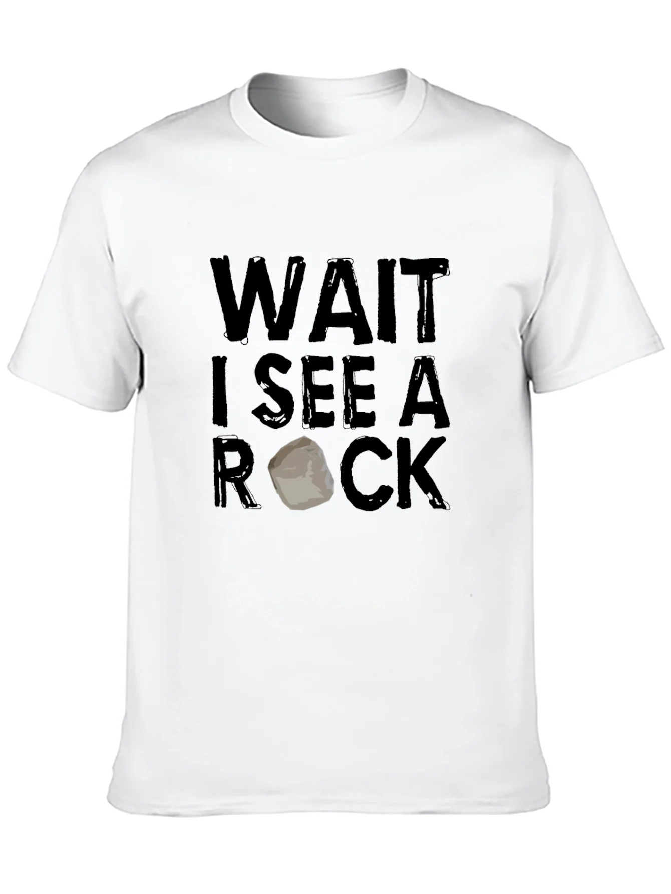 Camiseta Negra Espera veo una roca