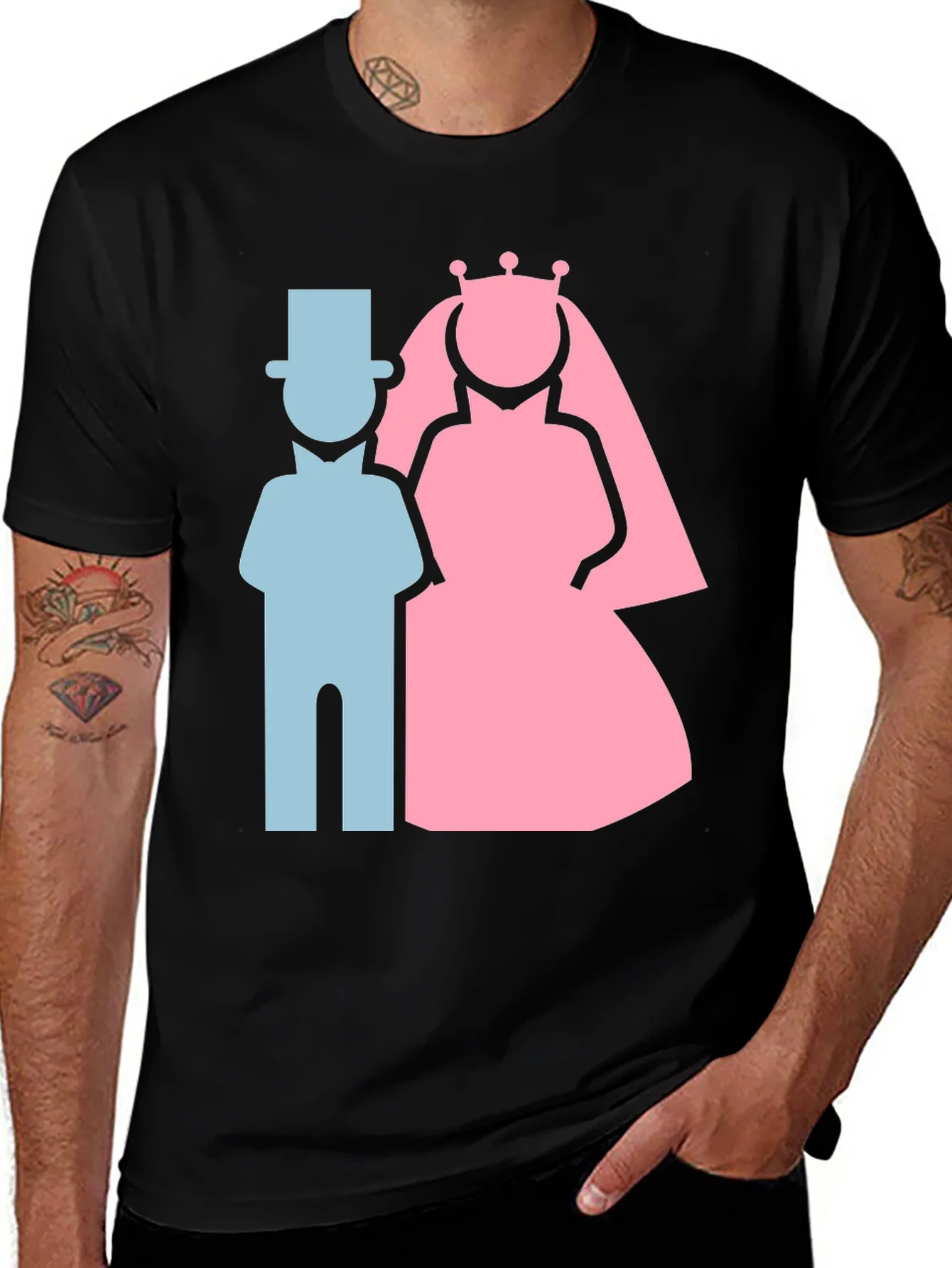 Camiseta Nupcial: Novio y Novia Estilizados