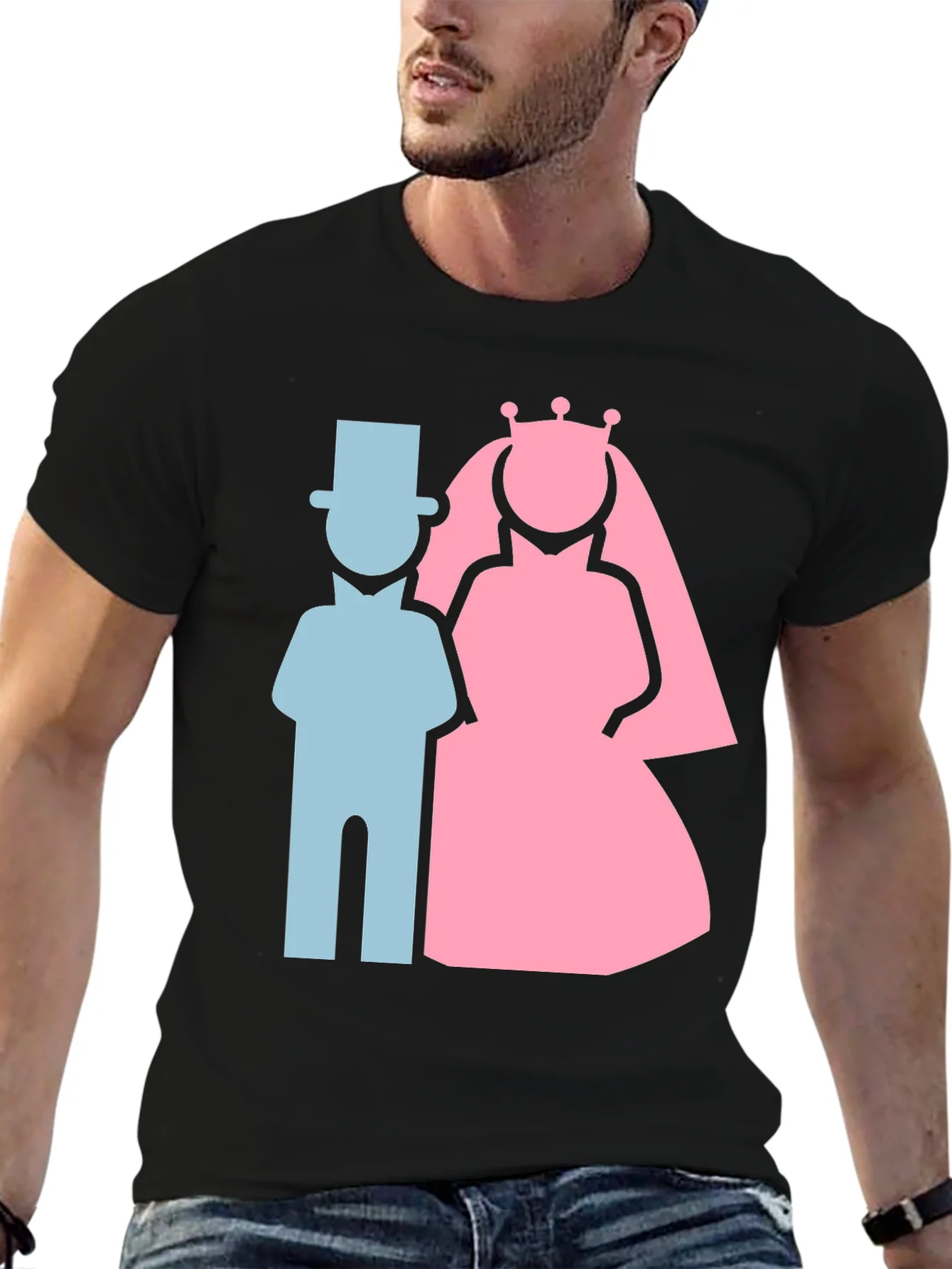 Camiseta Nupcial: Novio y Novia Estilizados