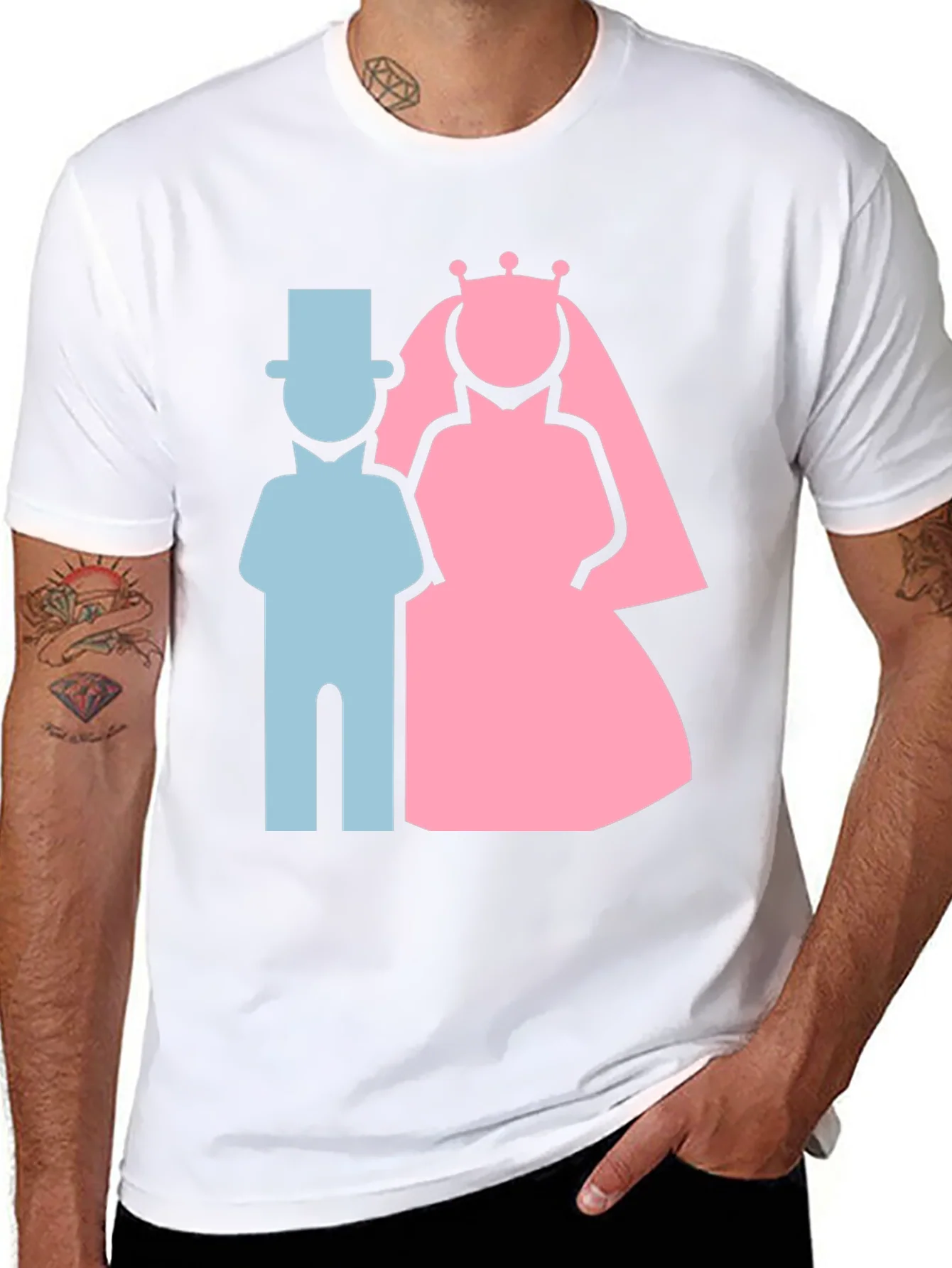 Camiseta Nupcial: Novio y Novia Estilizados