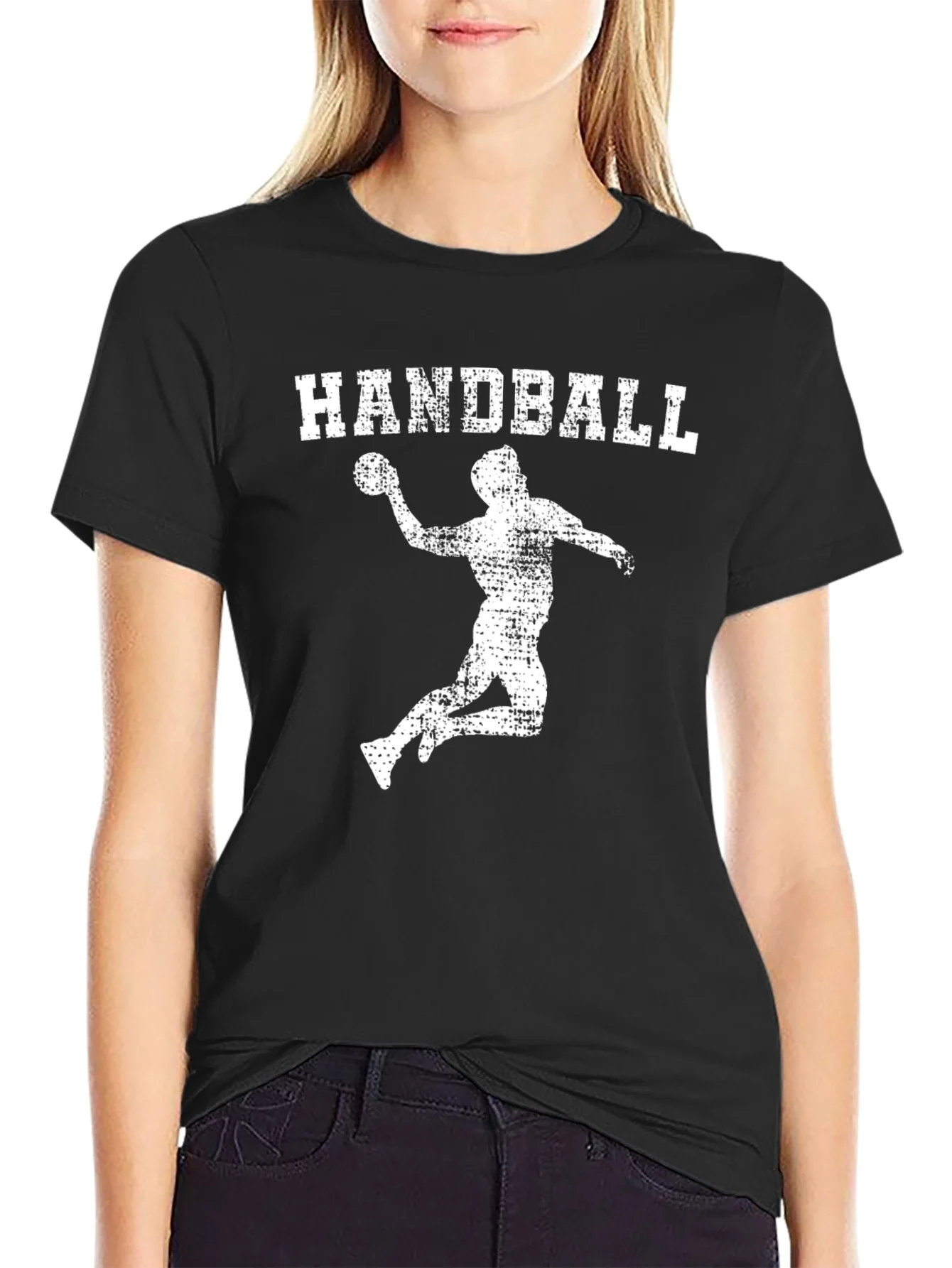 Camiseta Negra de Balonmano para Hombre