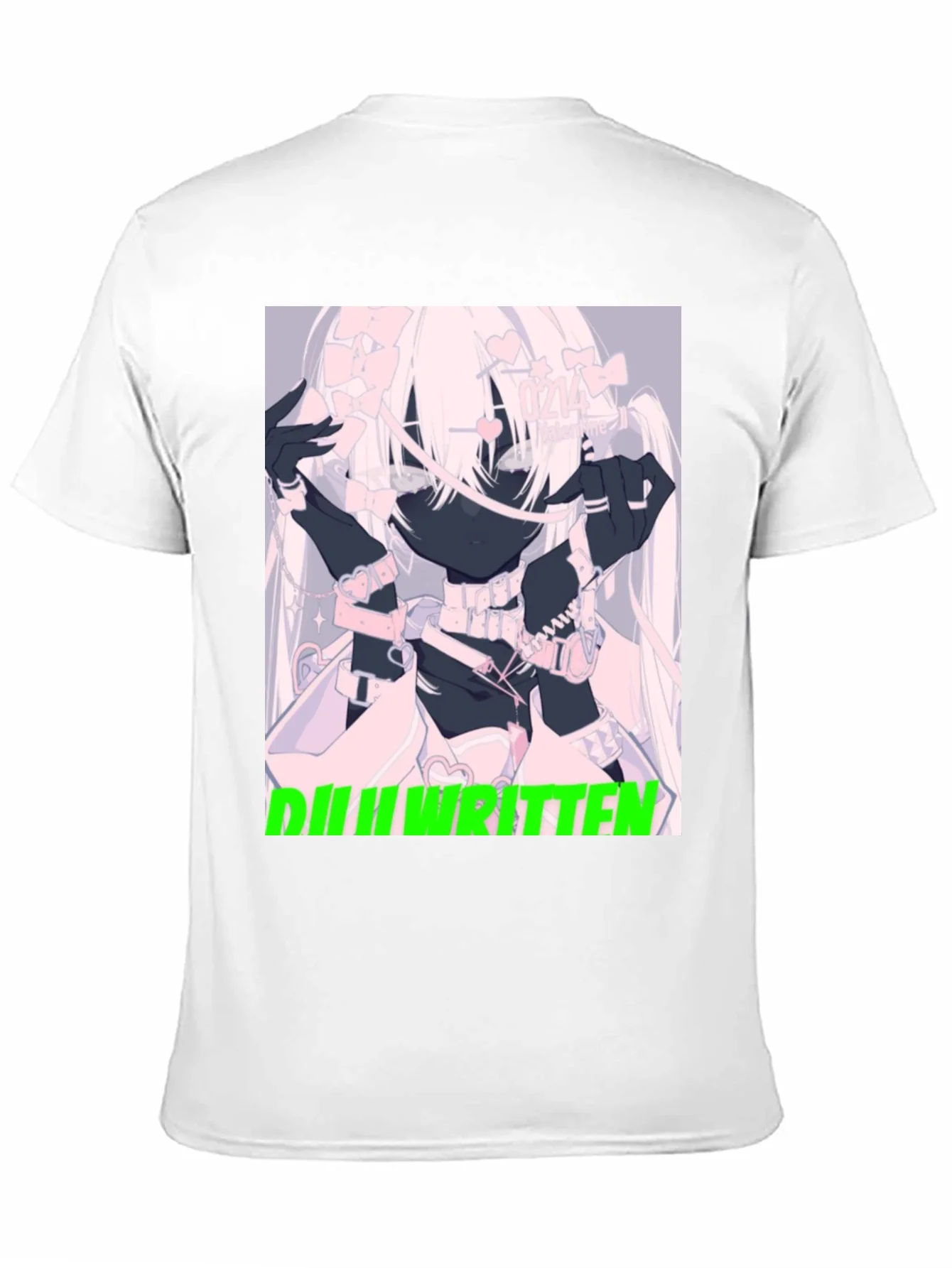 Camiseta Negra Estampada - Dise?o Anime ¨²nico