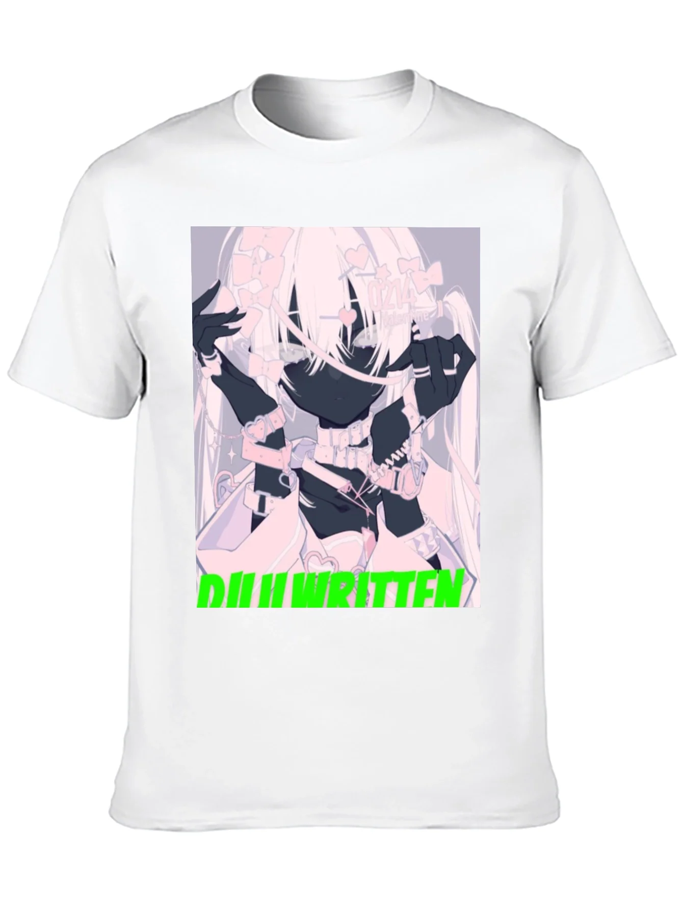 Camiseta Negra Estampada - Dise?o Anime ¨²nico