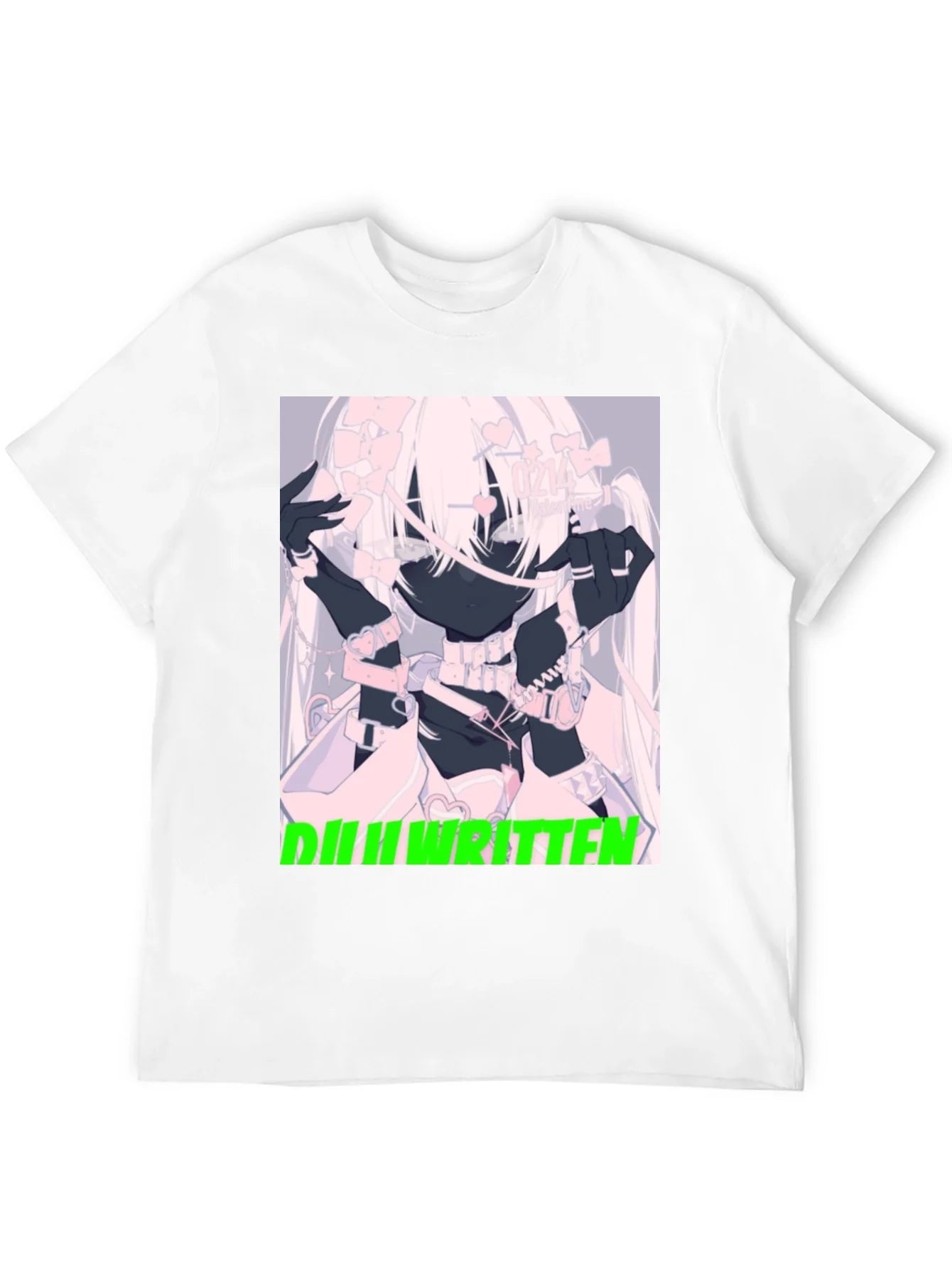 Camiseta Negra Estampada - Dise?o Anime ¨²nico